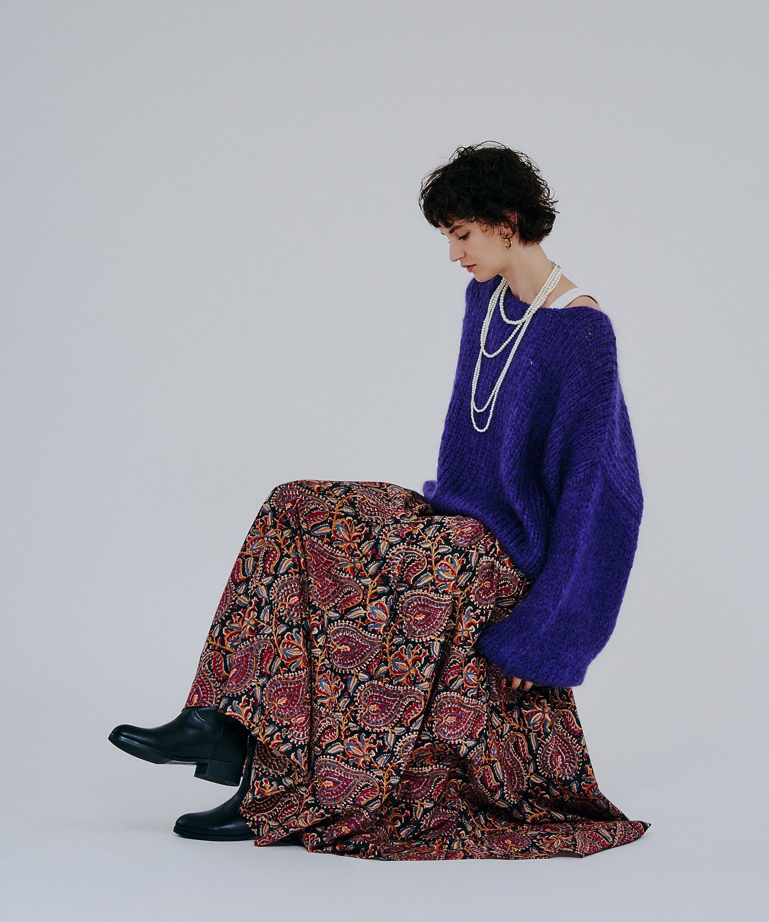 mag.by c/ETHNIC PRINT LONG SKIRT