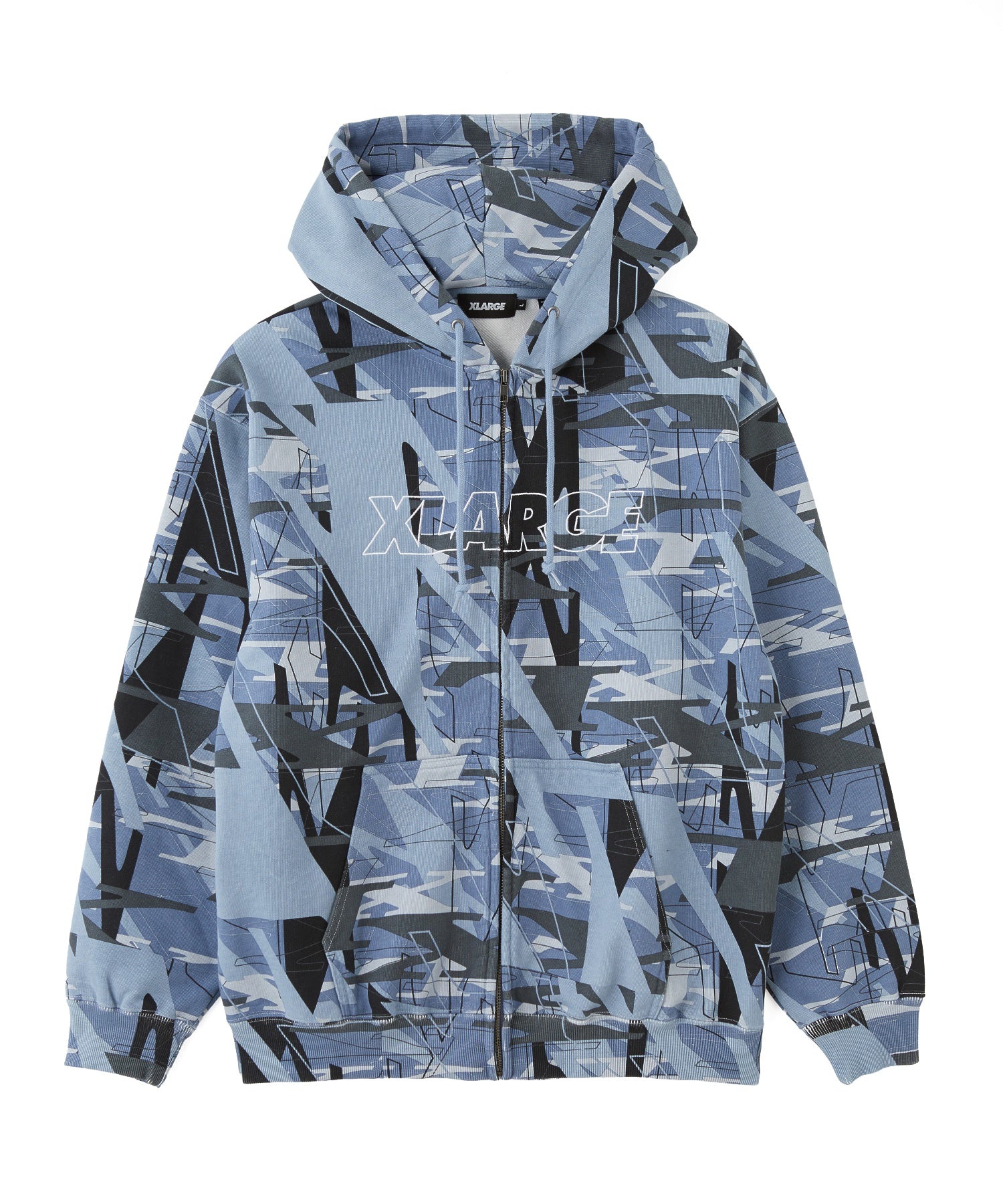 ALLOVER PRINT ZIP HOODED SWEATSHIRT