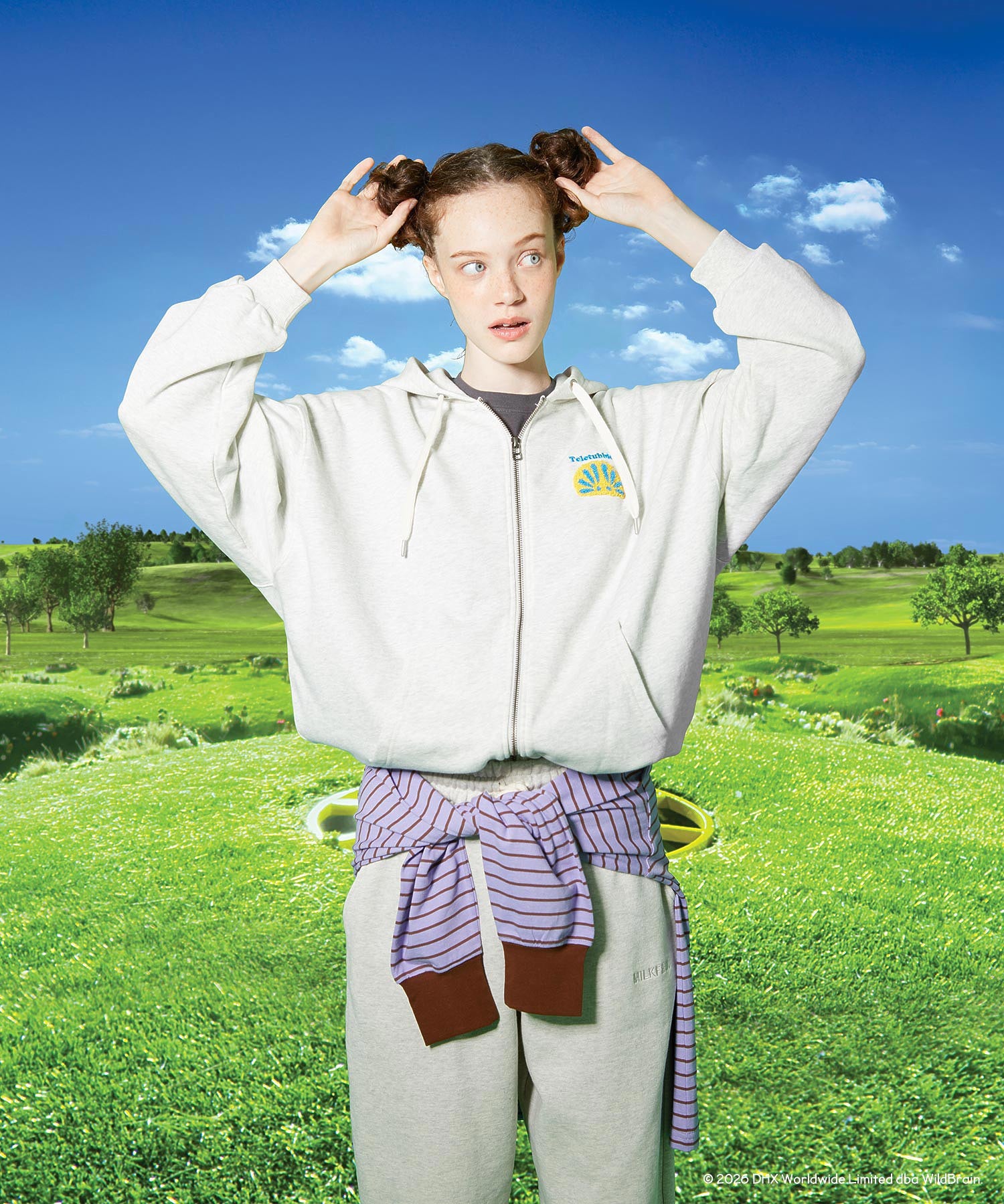MILKFED. / TELETUBBIES SQUARE FRAME ZIP UP HOODIE