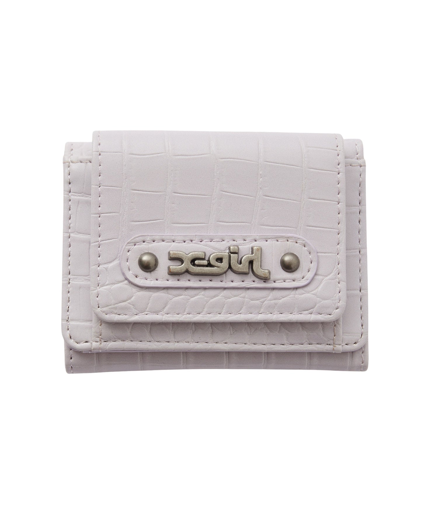 MILLS LOGO FAUX CROCO MINI WALLET