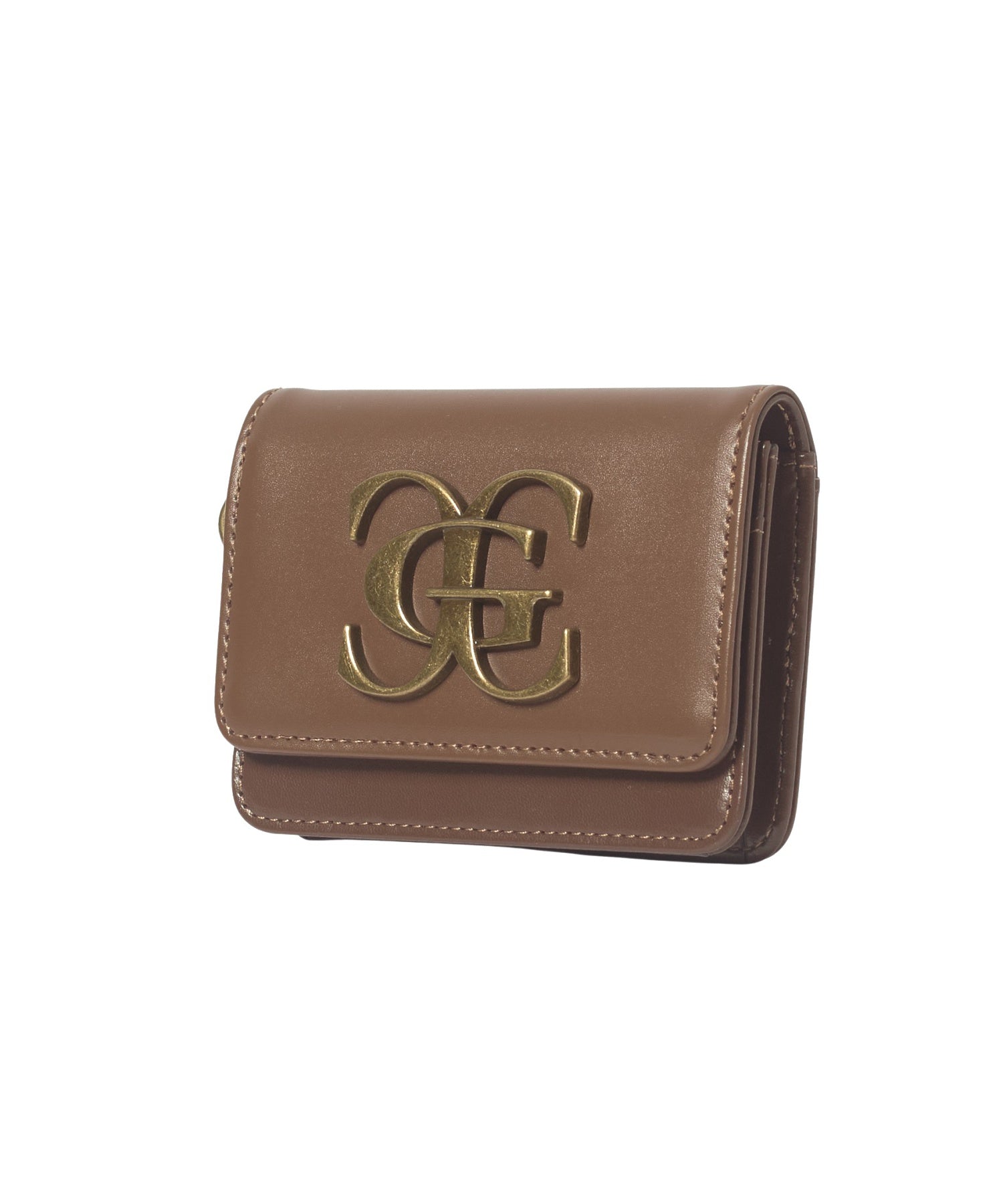 METAL XG EMBLEM FAUX LEATHER CARD CASE