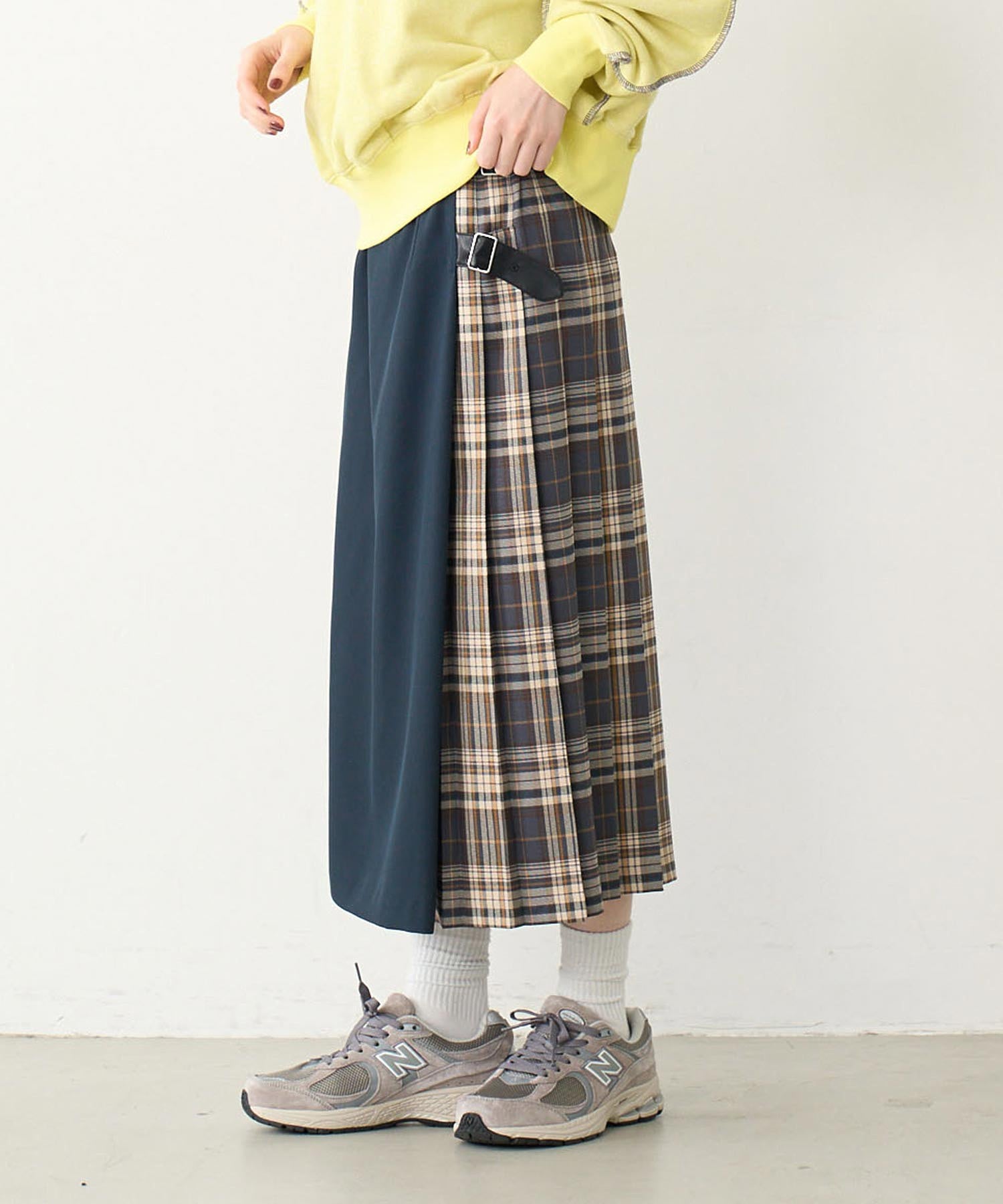 PLAID PANEL SKIRT