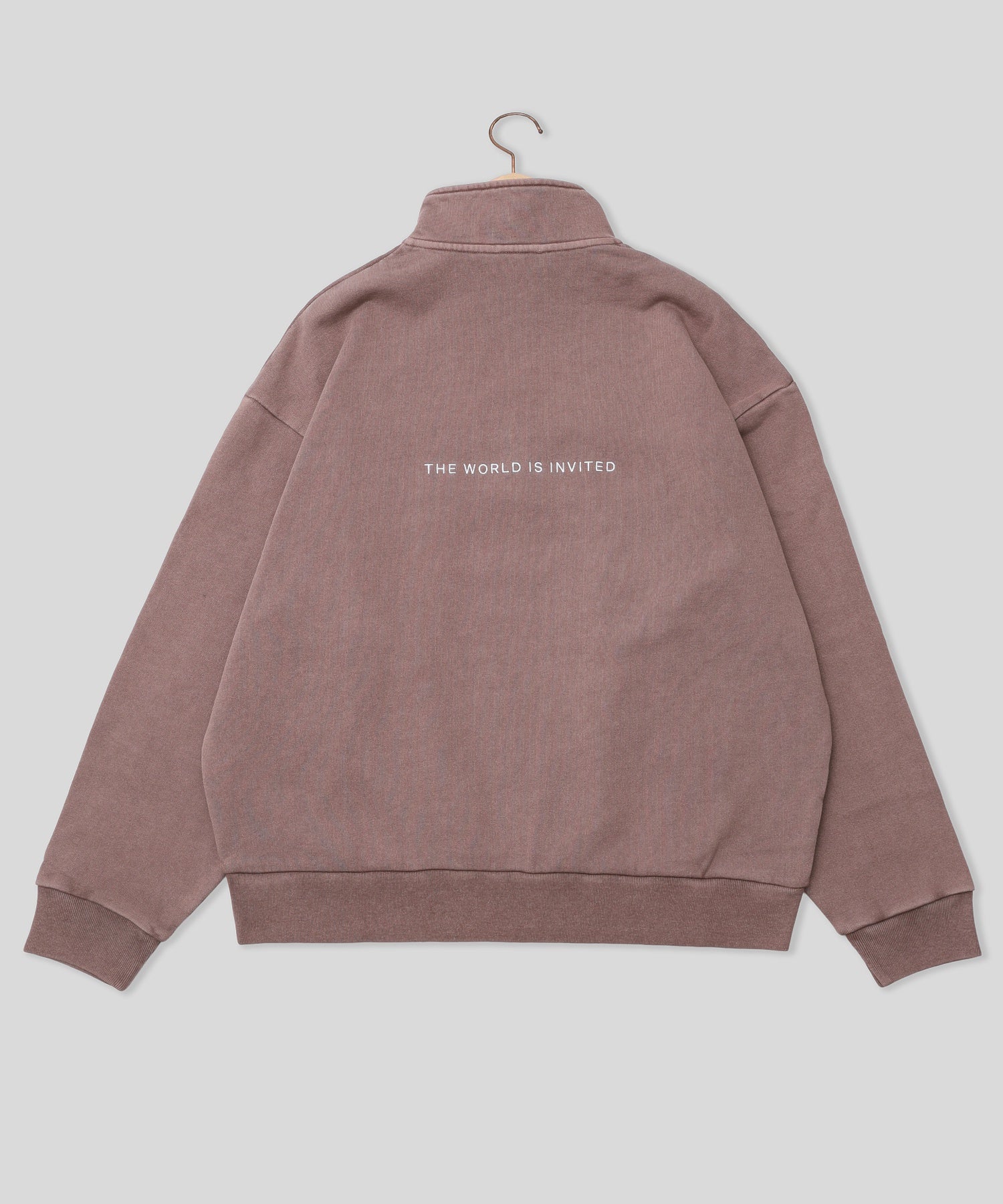 KOMPAKT RECORD BAR/コンパクト レコード バー/WASHED EMBROIDERED HALF ZIP-UP KRB560