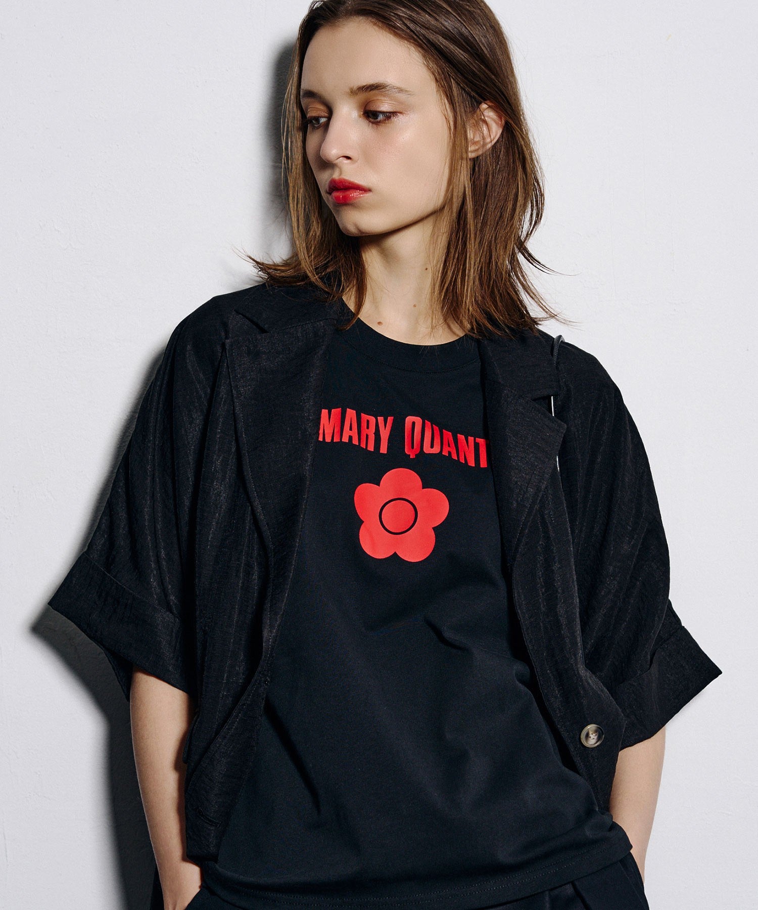 【ROSE BUD別注】MARY QUANT/BASIC LOGO TEE
