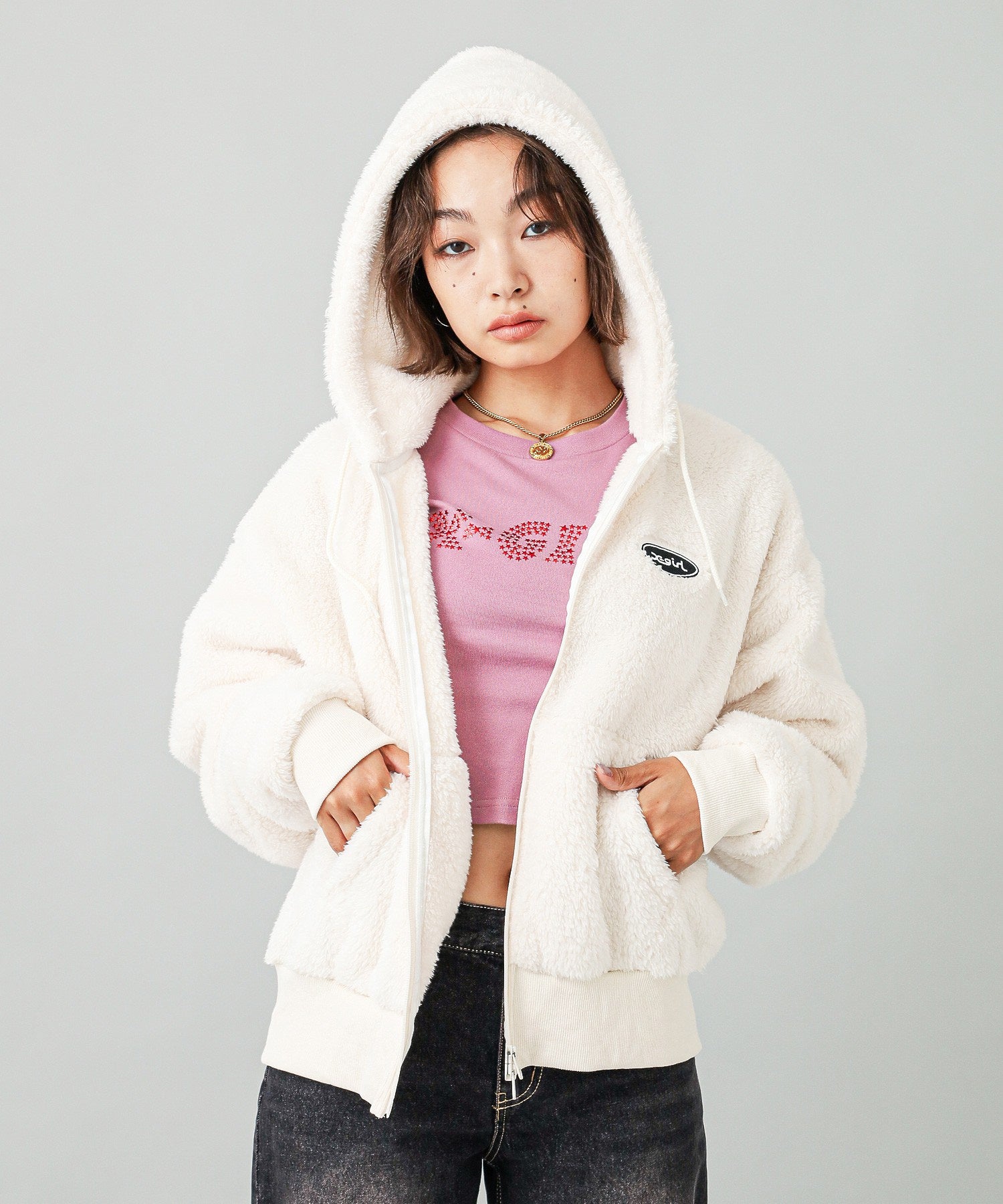 FLUFFY ZIP UP HOODIE