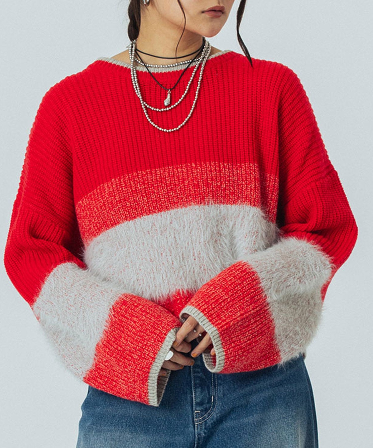 CROPPED BLOKING KNIT