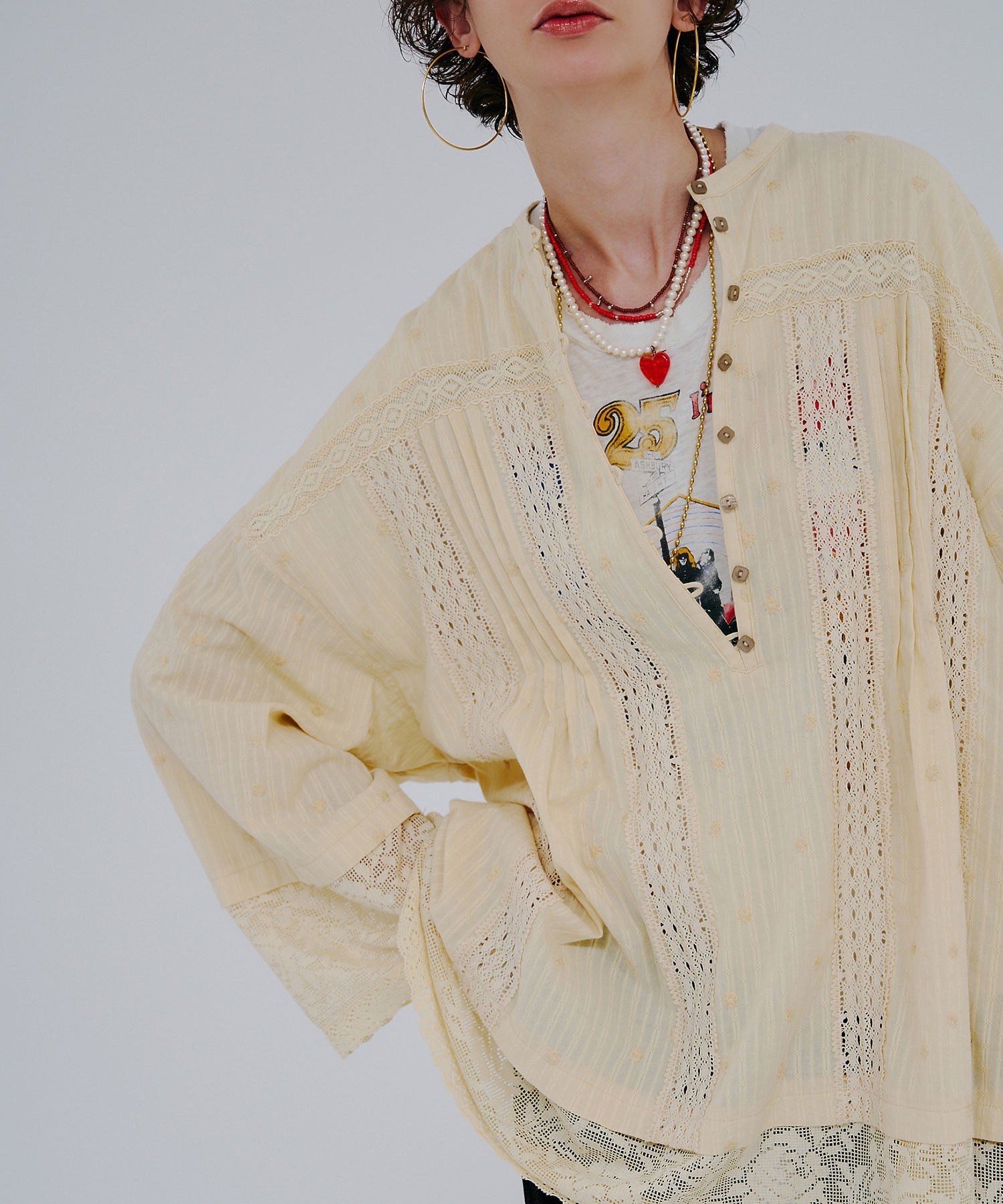 mag.by c/COTTON LACE BLOUSE