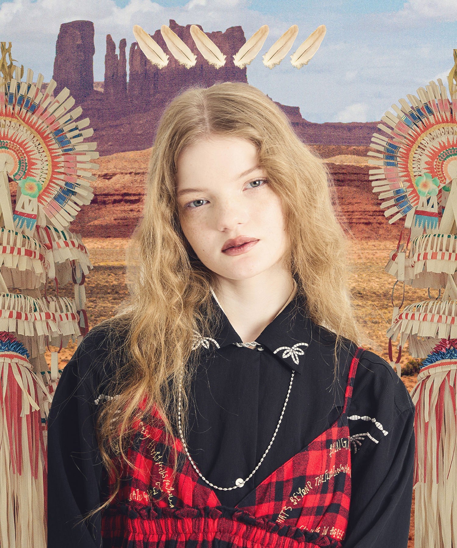 【ROSE BUD別注】INDIA IS BEAUTIFUL/FLANNEL CAMISOLE DRESS