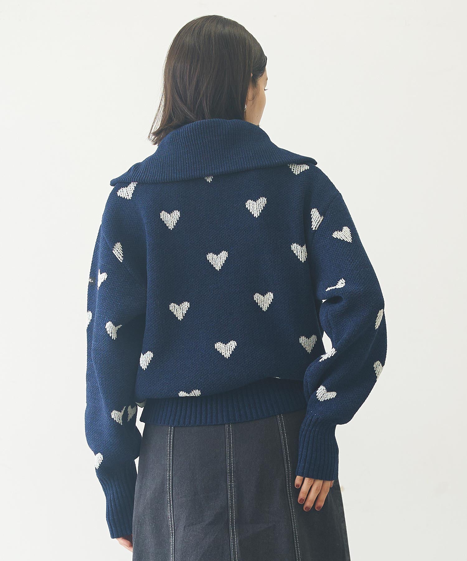 HEART JACQUARD KNIT TOP