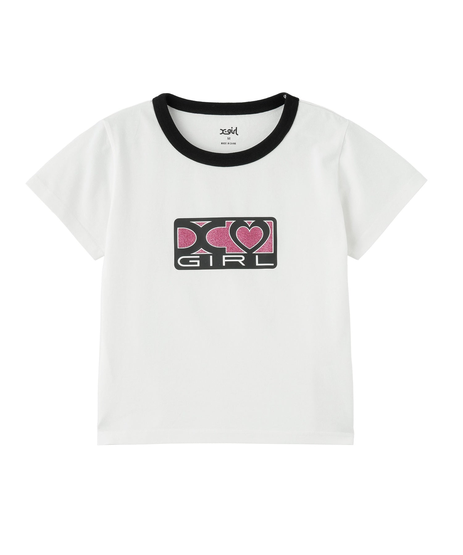 GLITTER HEART BOX LOGO S/S BABY TEE