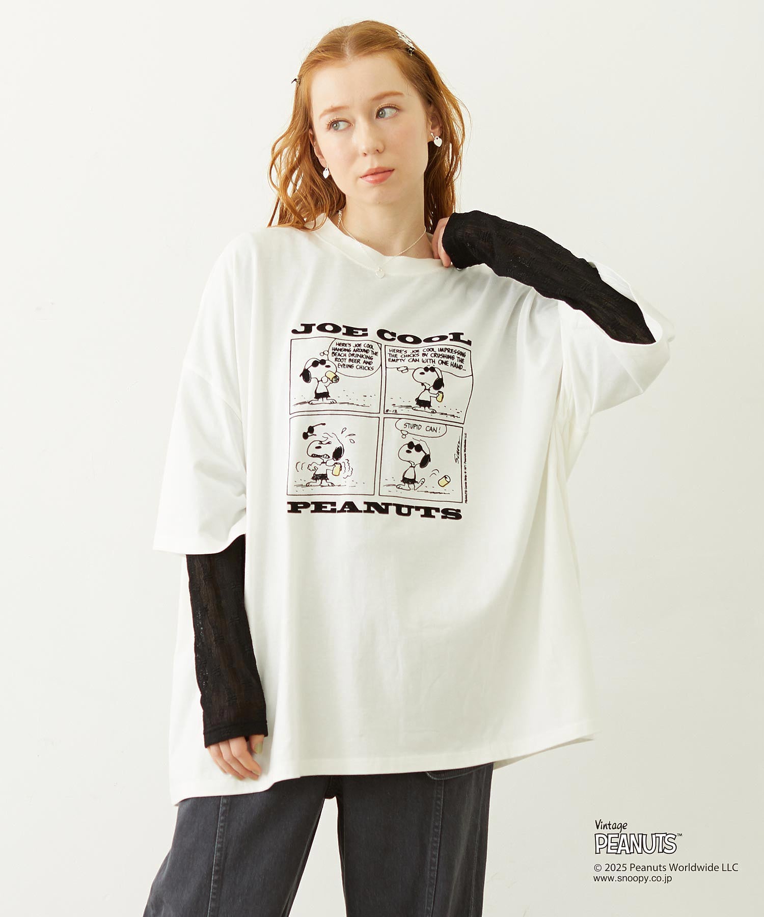 MILKFED. × PEANUTS JOE COOL COMIC BIG S/S TEE