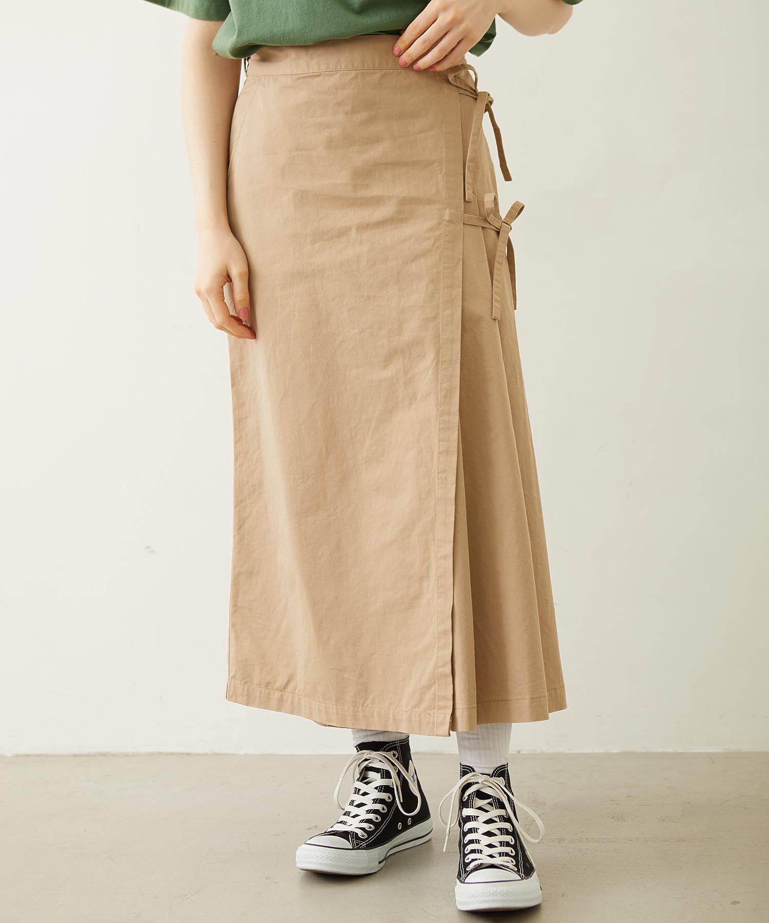 CHINO TUCK LONG SKIRT