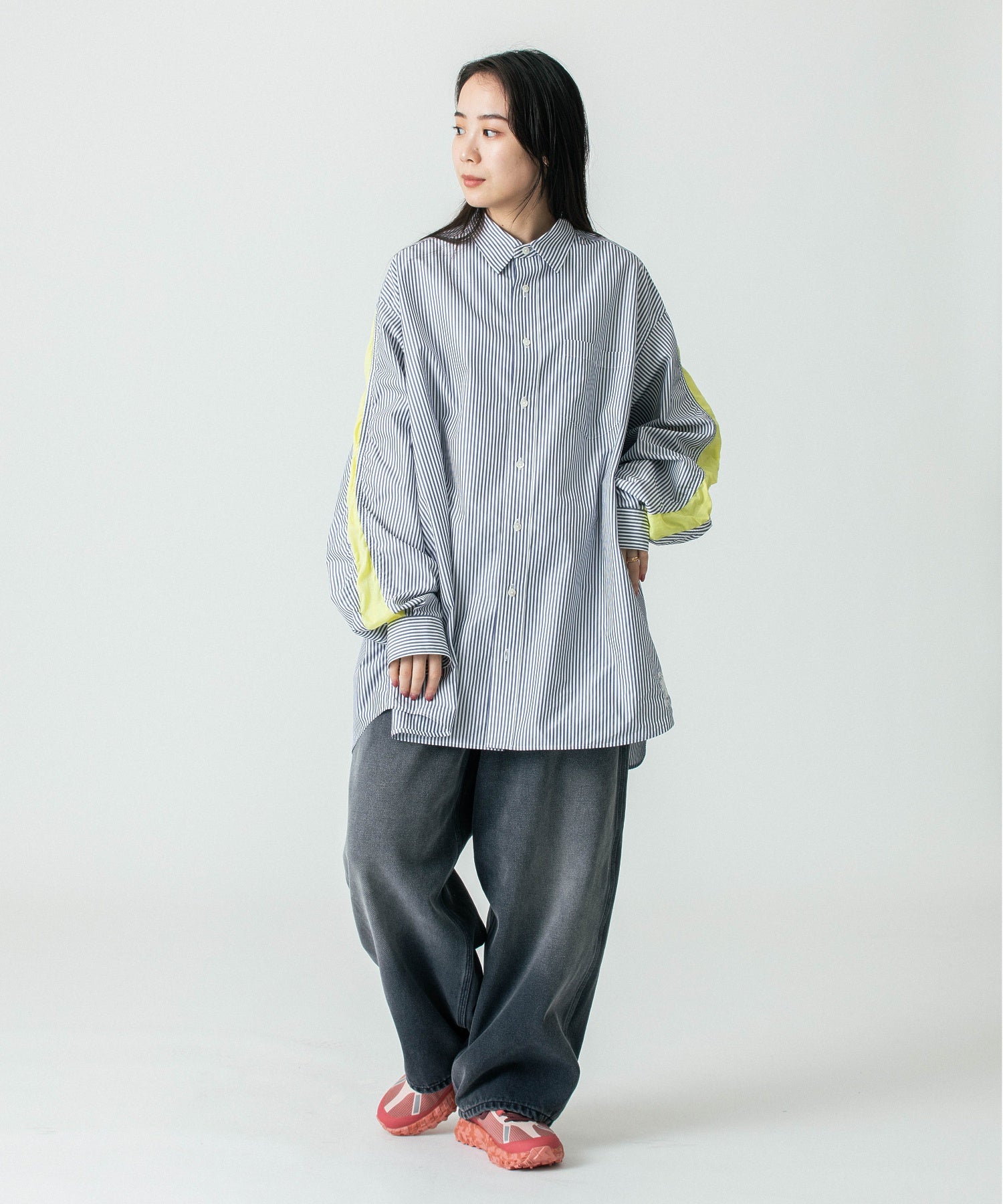 FACETASM/ファセッタズム/SLEEVE PANEL BIG HEART SHIRT/NAT-SH-M01