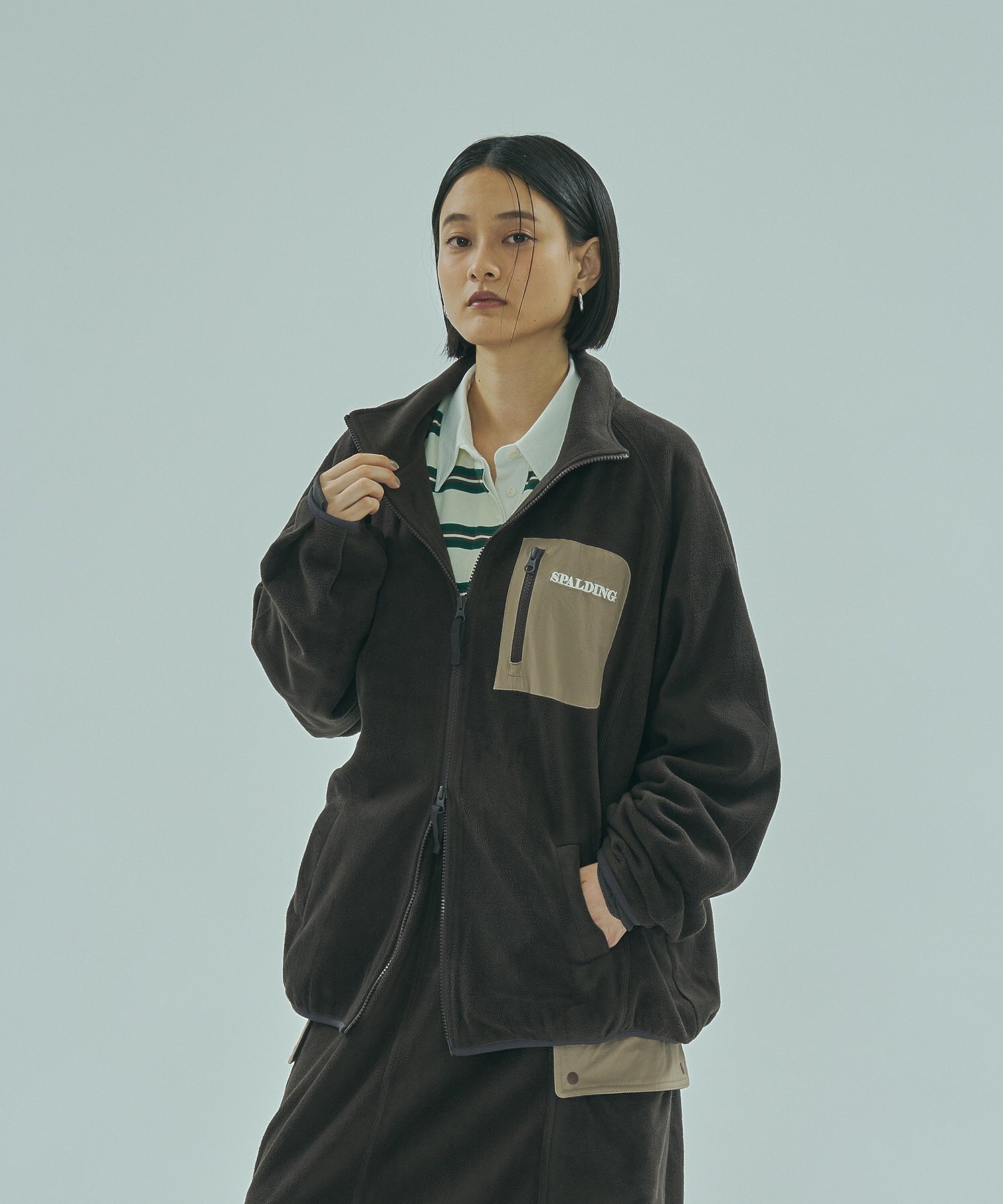 SPALDING x ROSE BUD FLEECE JACKET