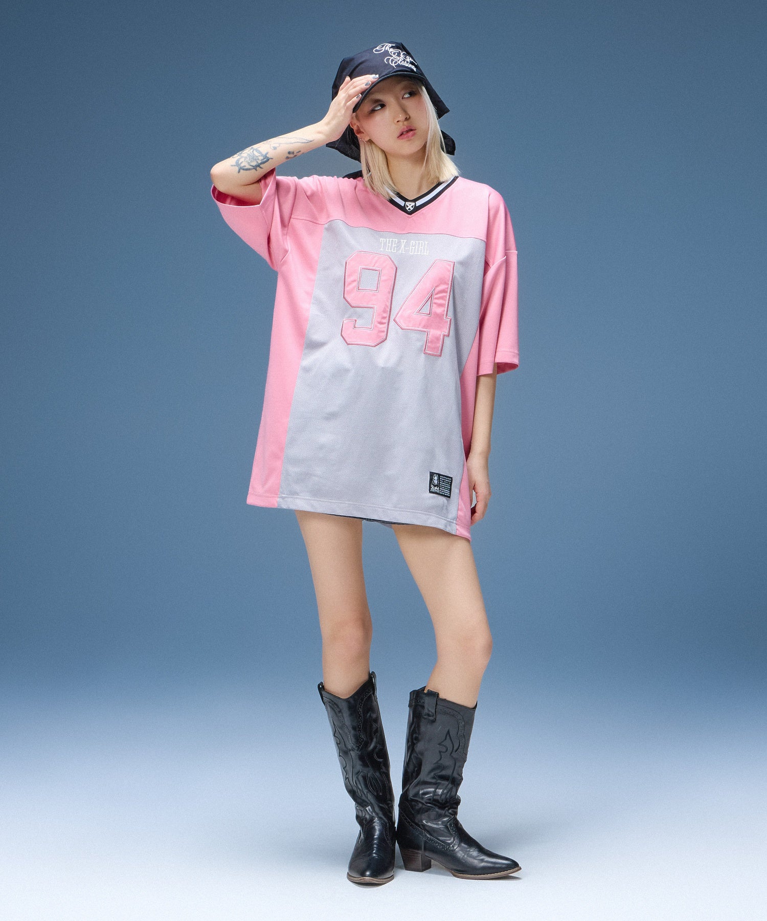 FACE LABEL FOOTBALL TEE DRESS