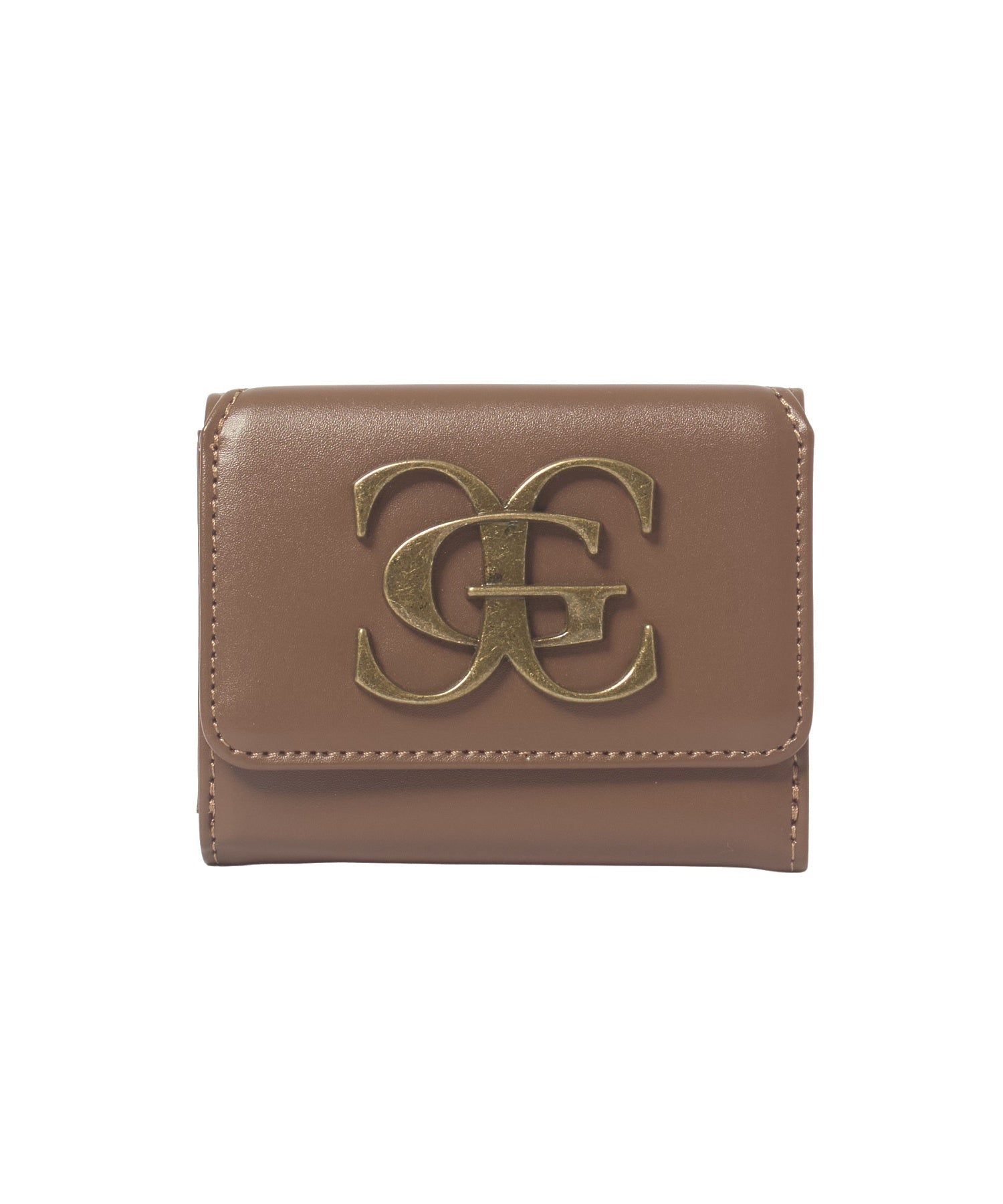 METAL XG EMBLEM FAUX LEATHER MINI WALLET