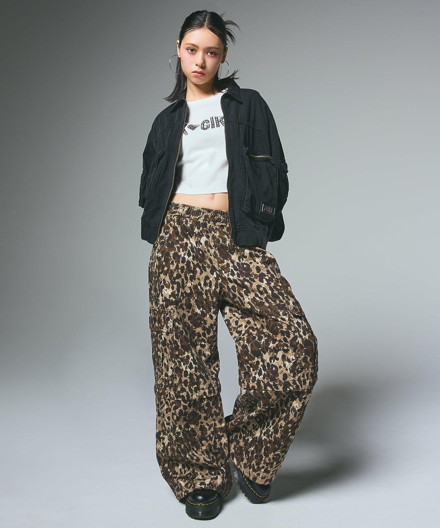 WASHED 2WAY WIDE LEG CARGO PANTS
