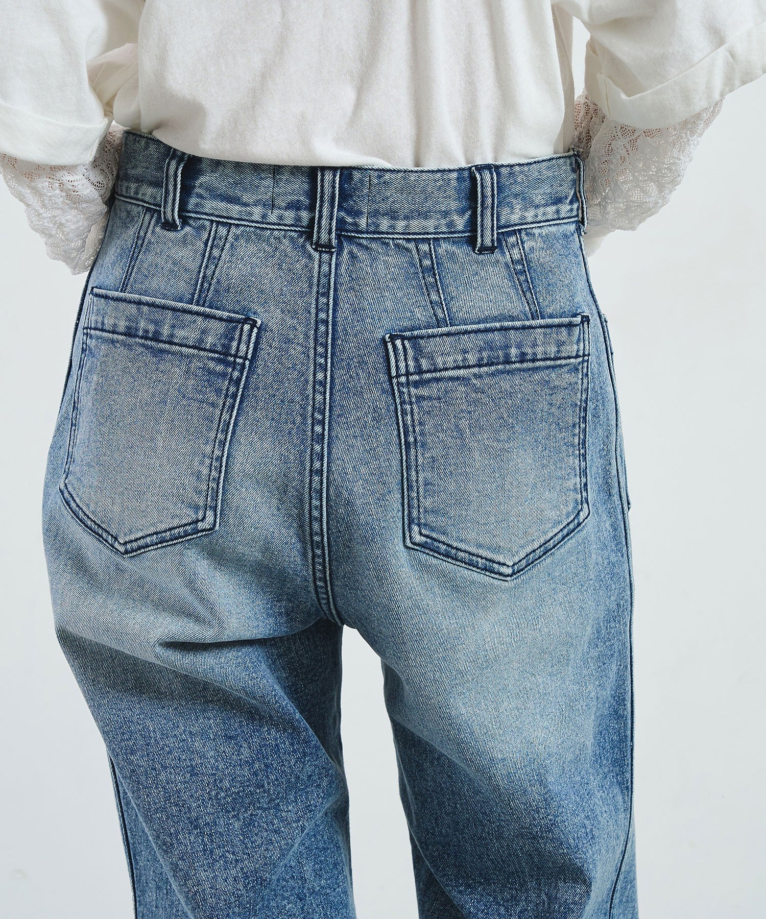 CREOLME/FLARE DENIM PANTS