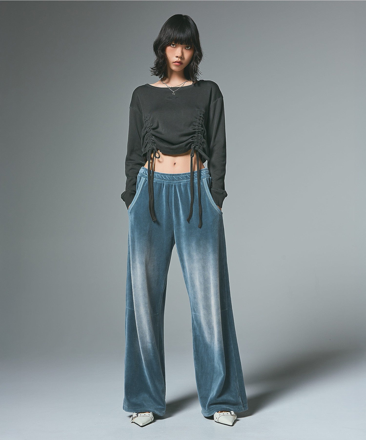 FADED VELOUR LOOSE FIT PANTS