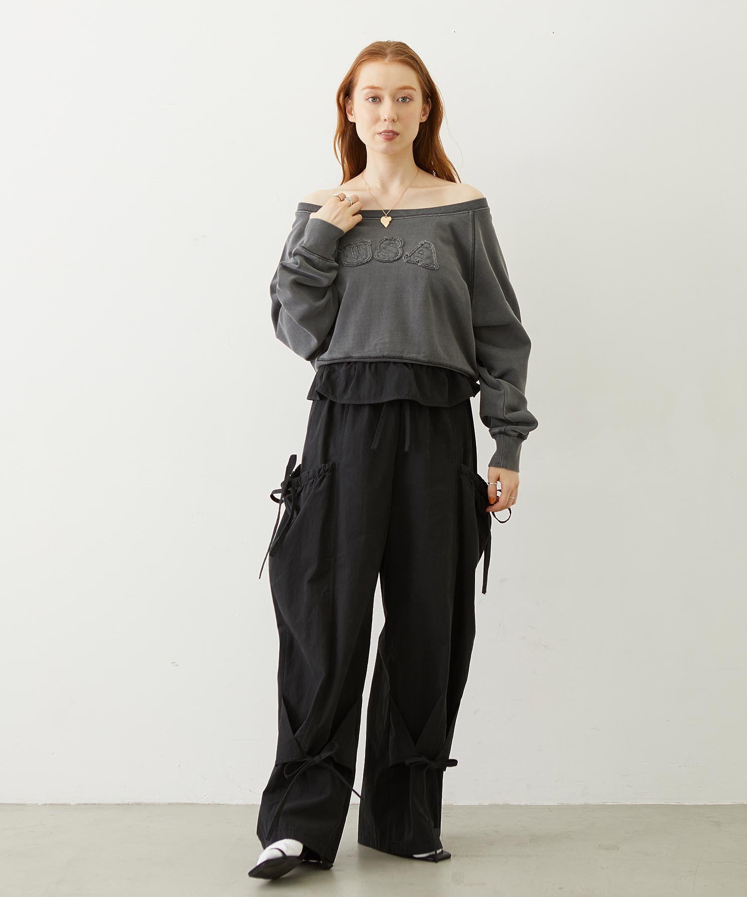 WASHED OFF SHOULDER TOP