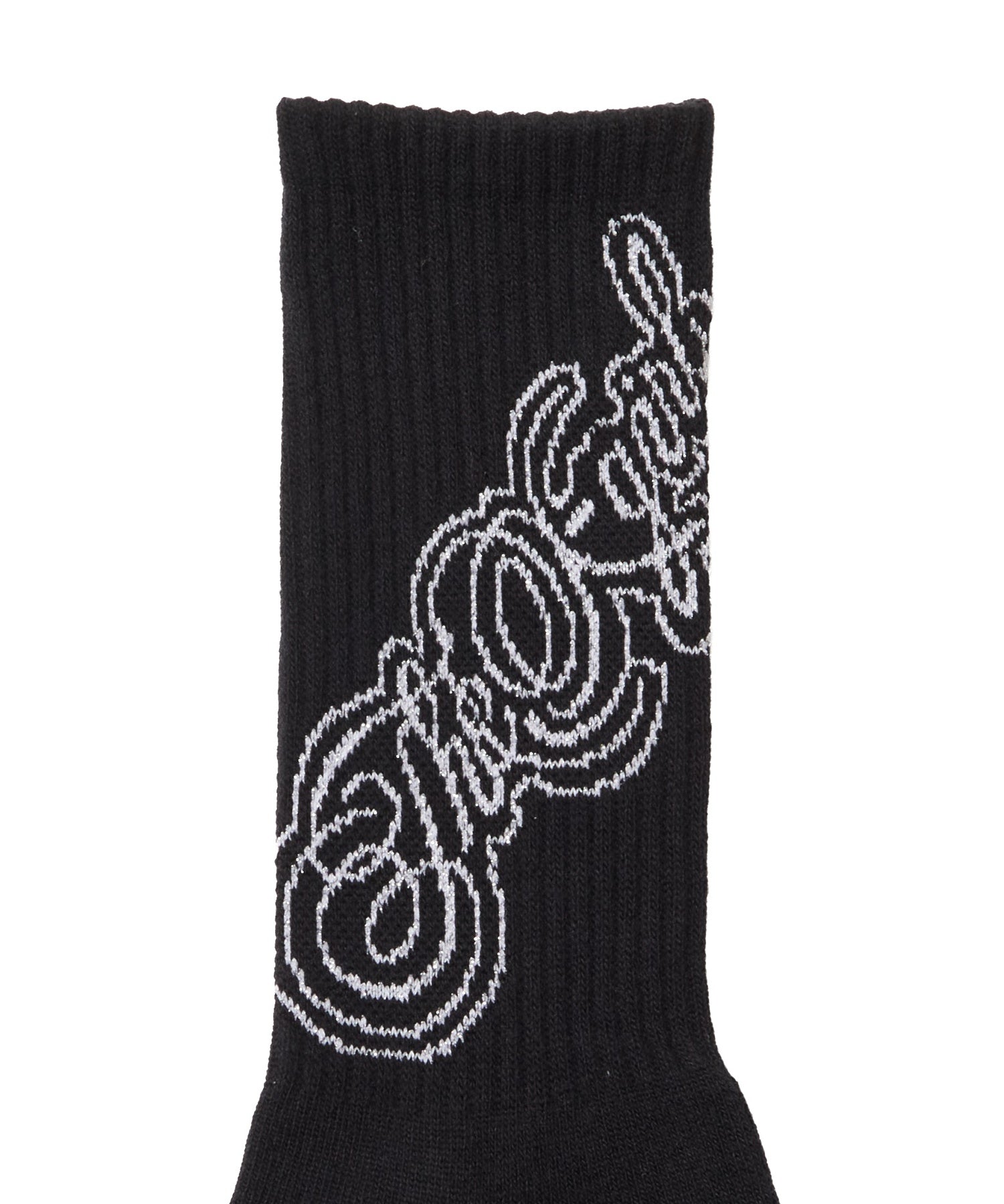 GLITTER SCRIPT LOGO JACQUARD RIB SOCKS