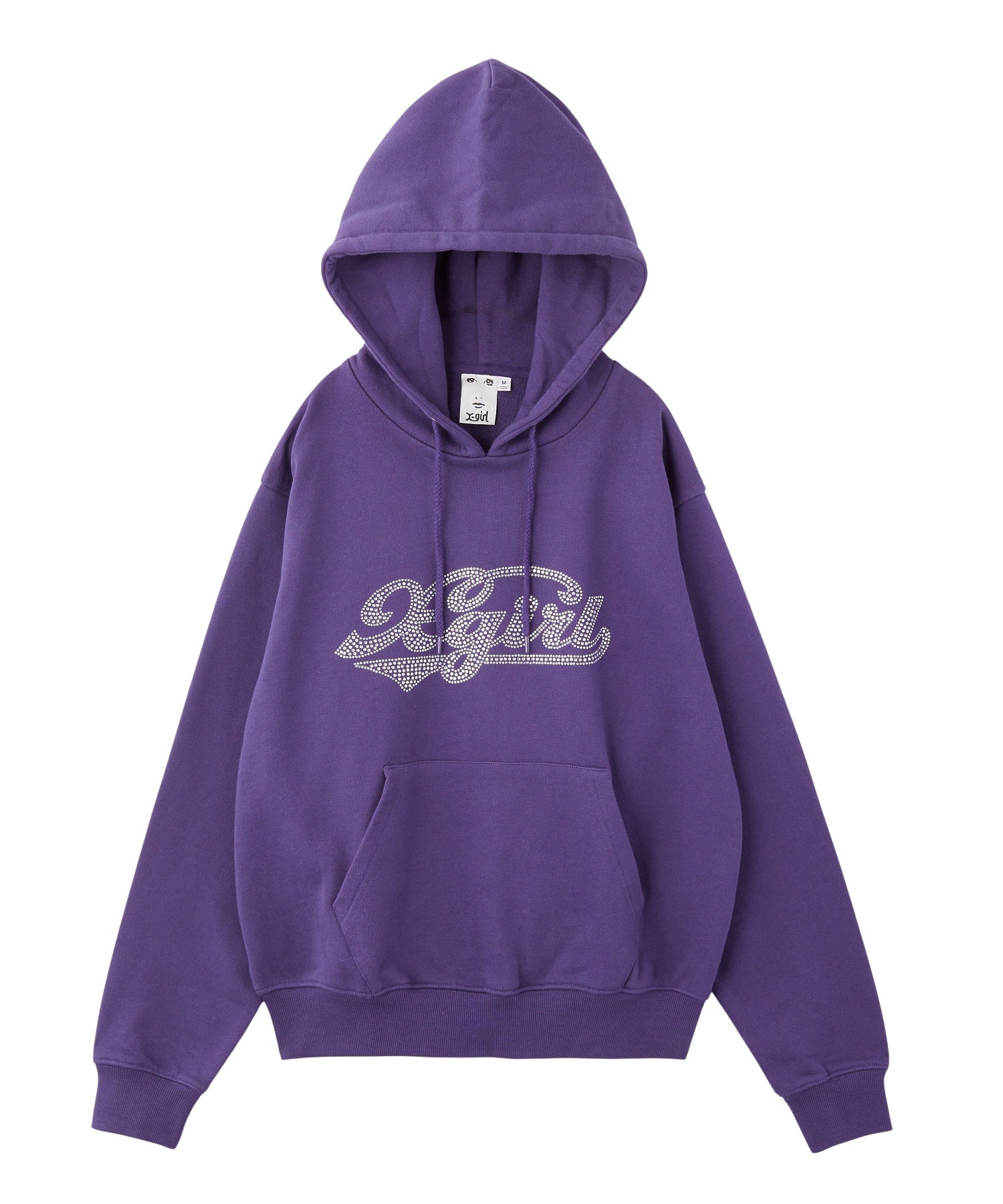 RHINESTONE CURSIVE LOGO SWEAT HOODIE