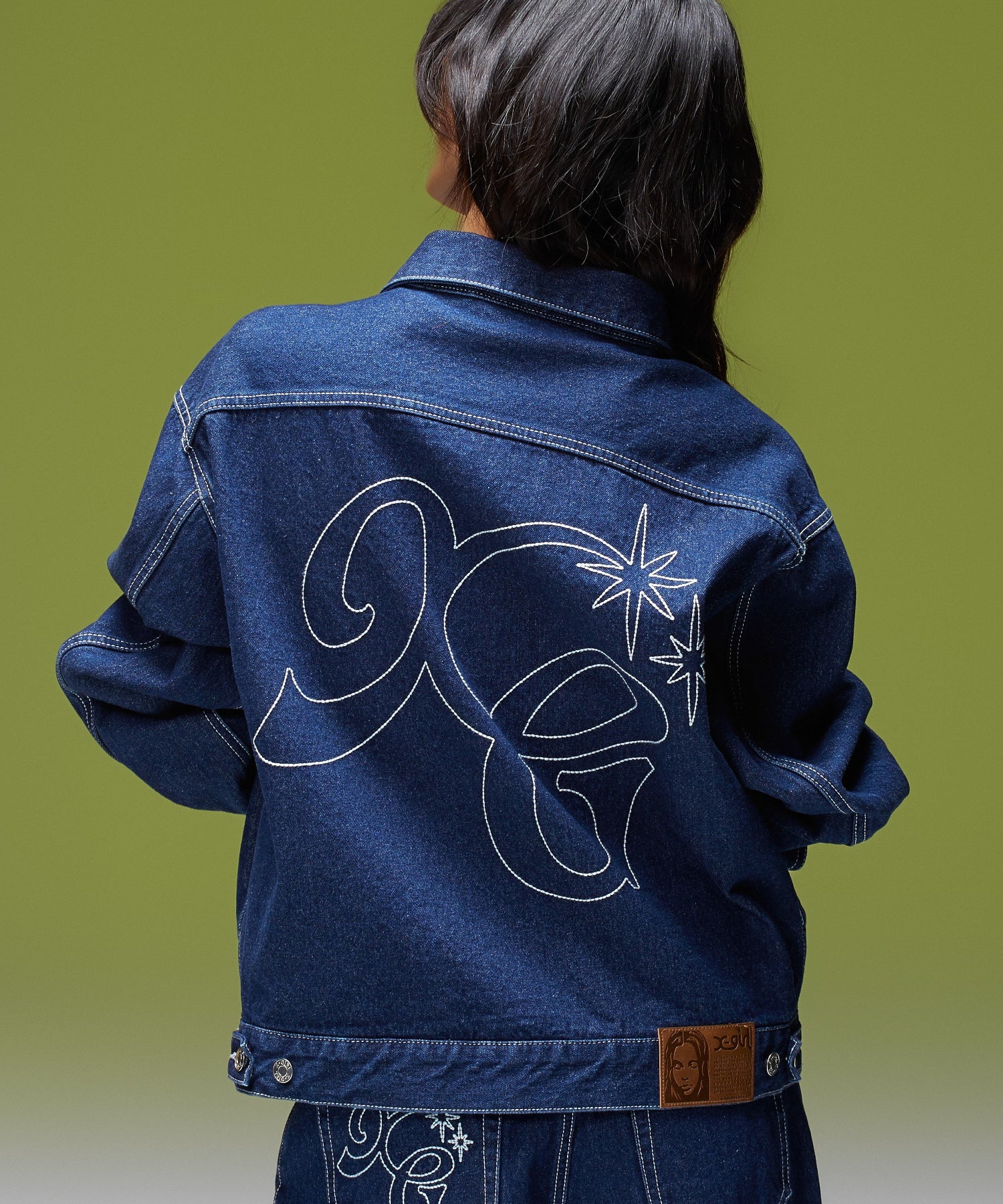 LOGO MARK STITCHED DENIM JACKET