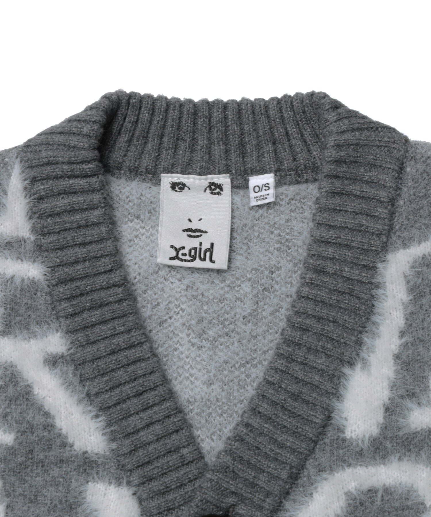 LOGO AND BUNNY JACQUARD KNIT CARDIGAN