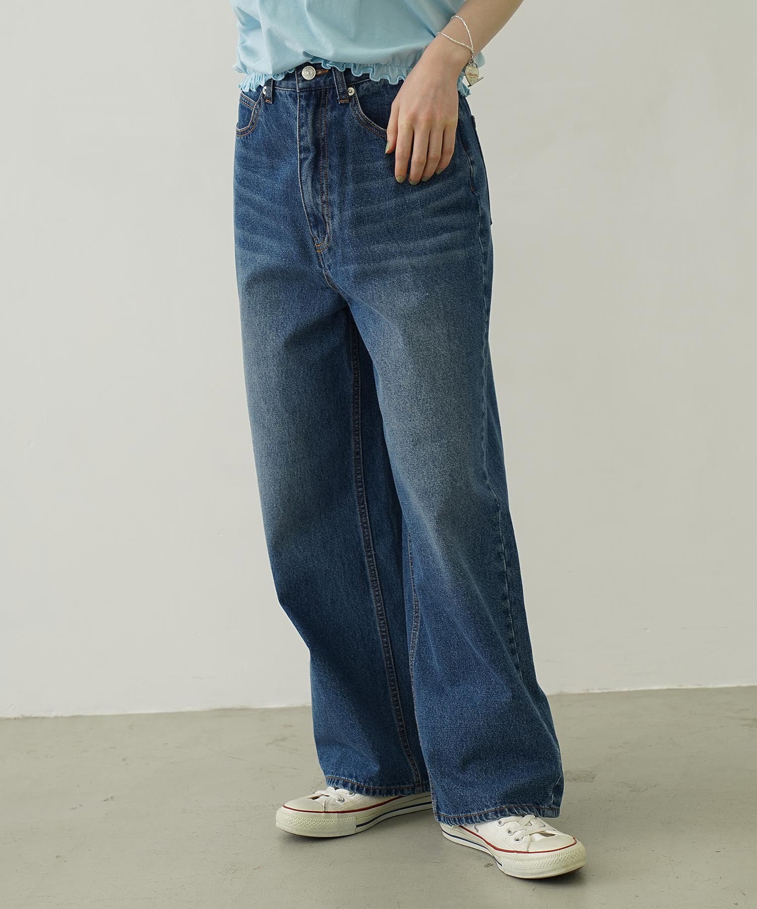 COOPER HEART WIDE DENIM PANTS