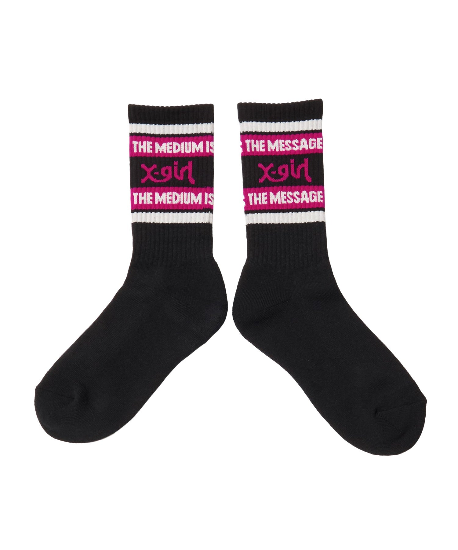 MILLS LOGO STRIPED JACQUARD RIB SOCKS