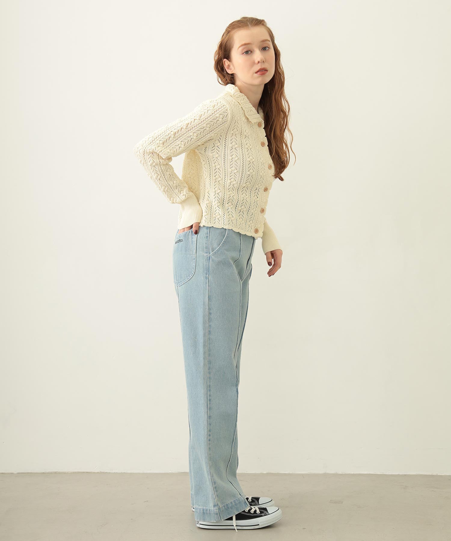 OPENWORK KNIT CARDIGAN