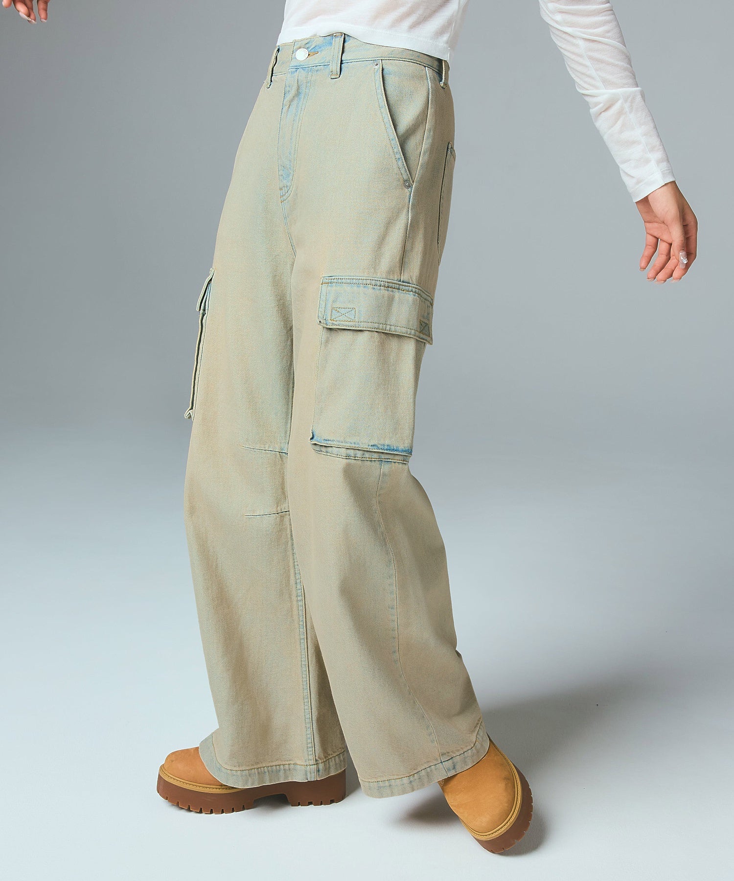 CURSIVE LOGO DENIM CARGO PANTS