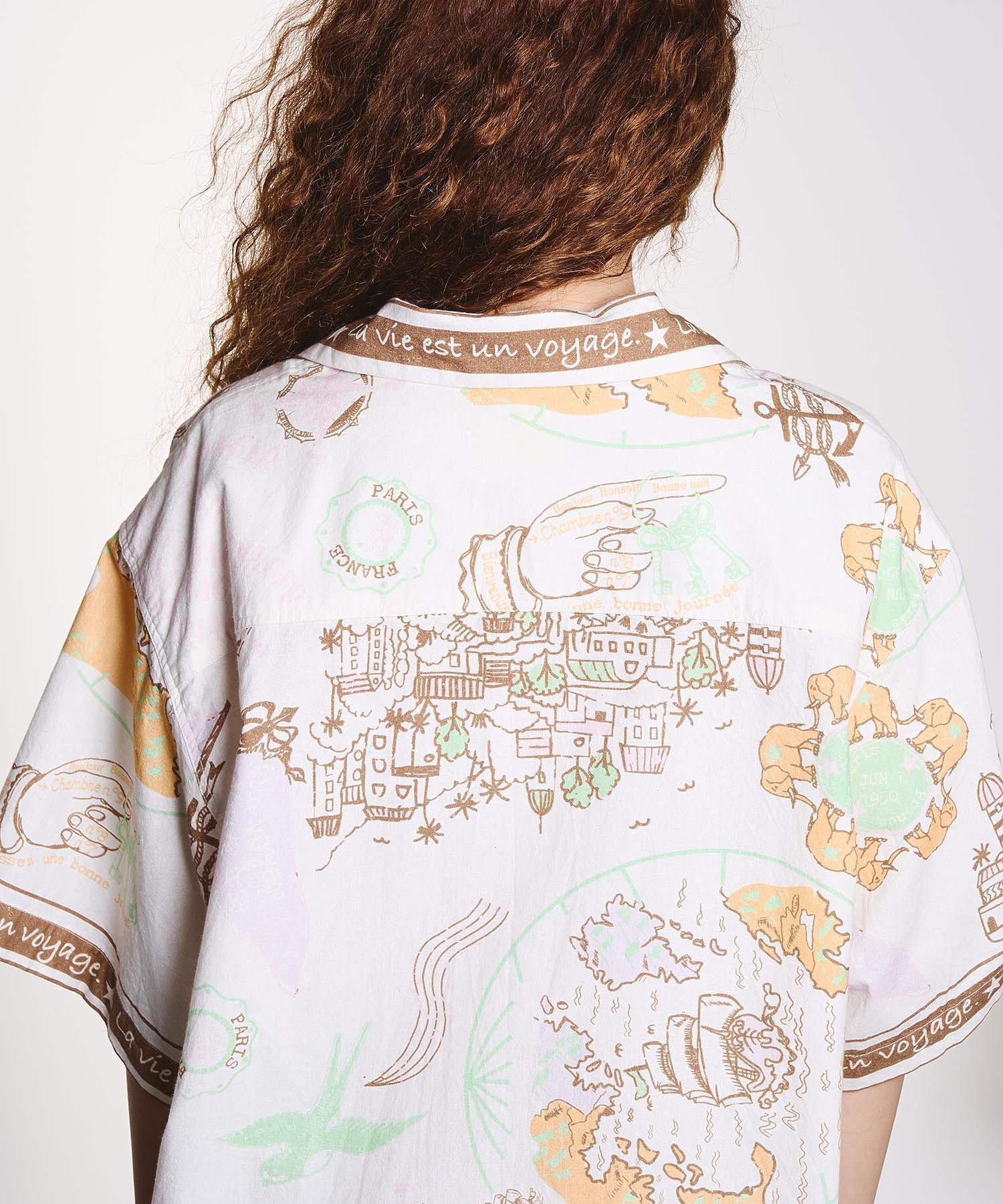 HLAADA for ROSEBUD/VOYAGE PRINT SHORT SLEEVE SHIRT