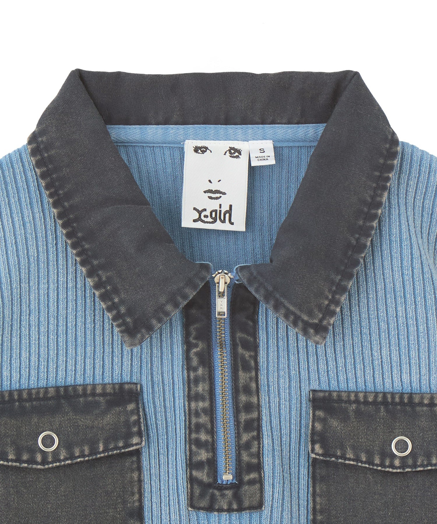 FADED WOVEN MIX TOP