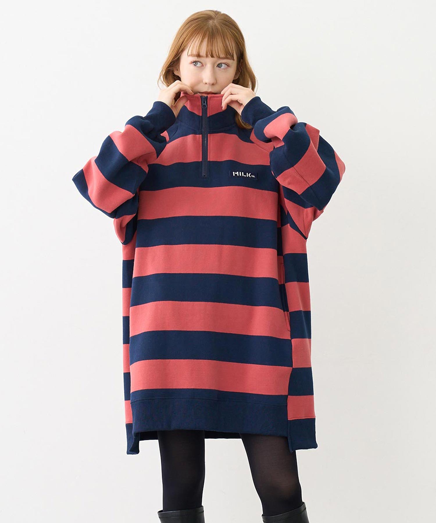 STRIPED TUNIC SWEATSHIRT