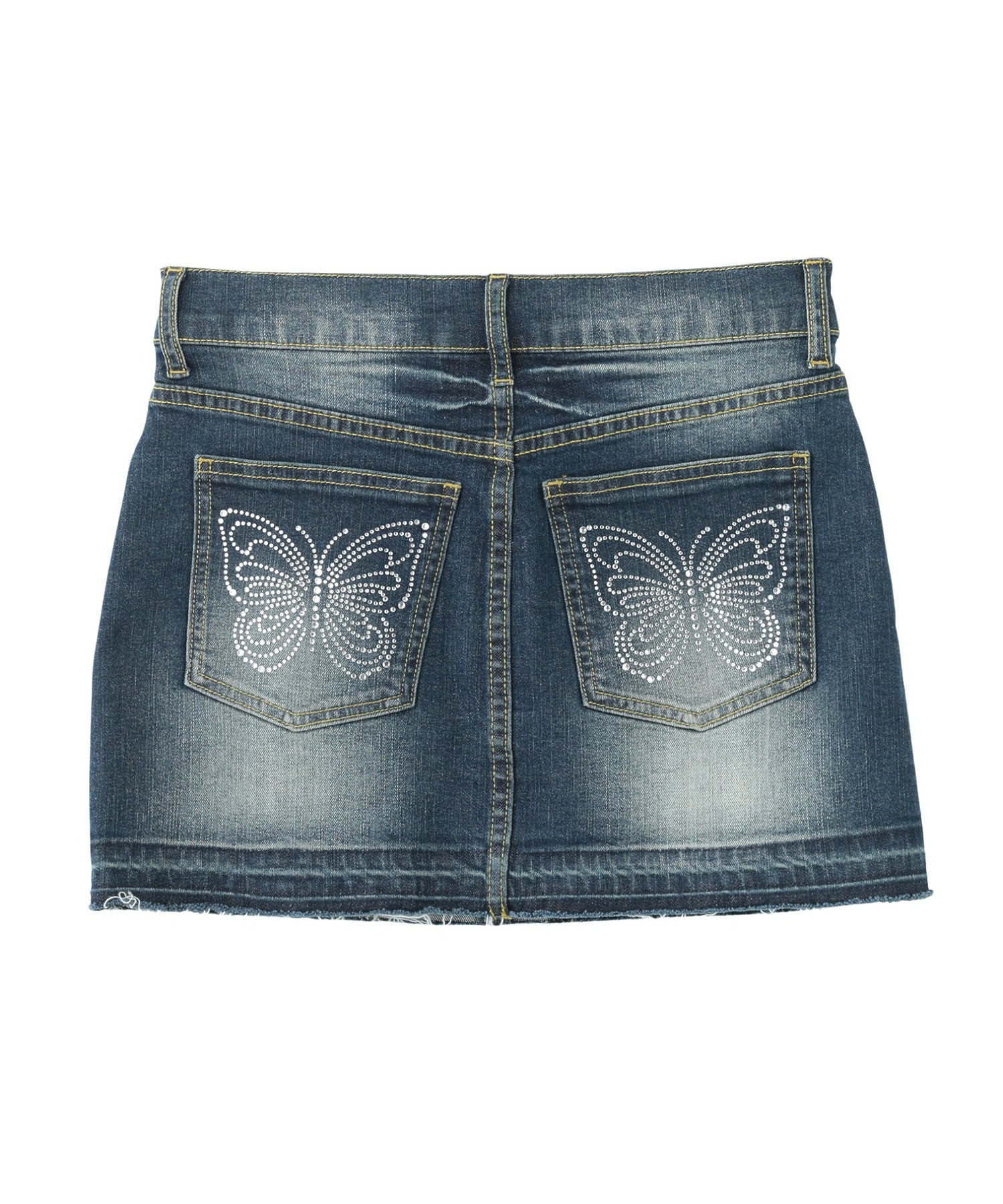 BUTTERFLY POCKET DENIM MINI SKIRT