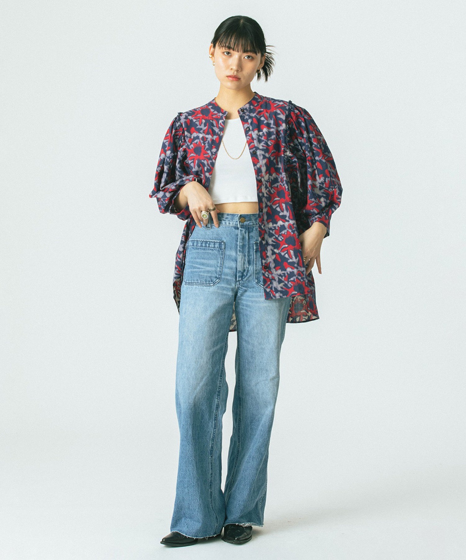 GENE HEAVENS/INDIGO FLOWER SHIRTS