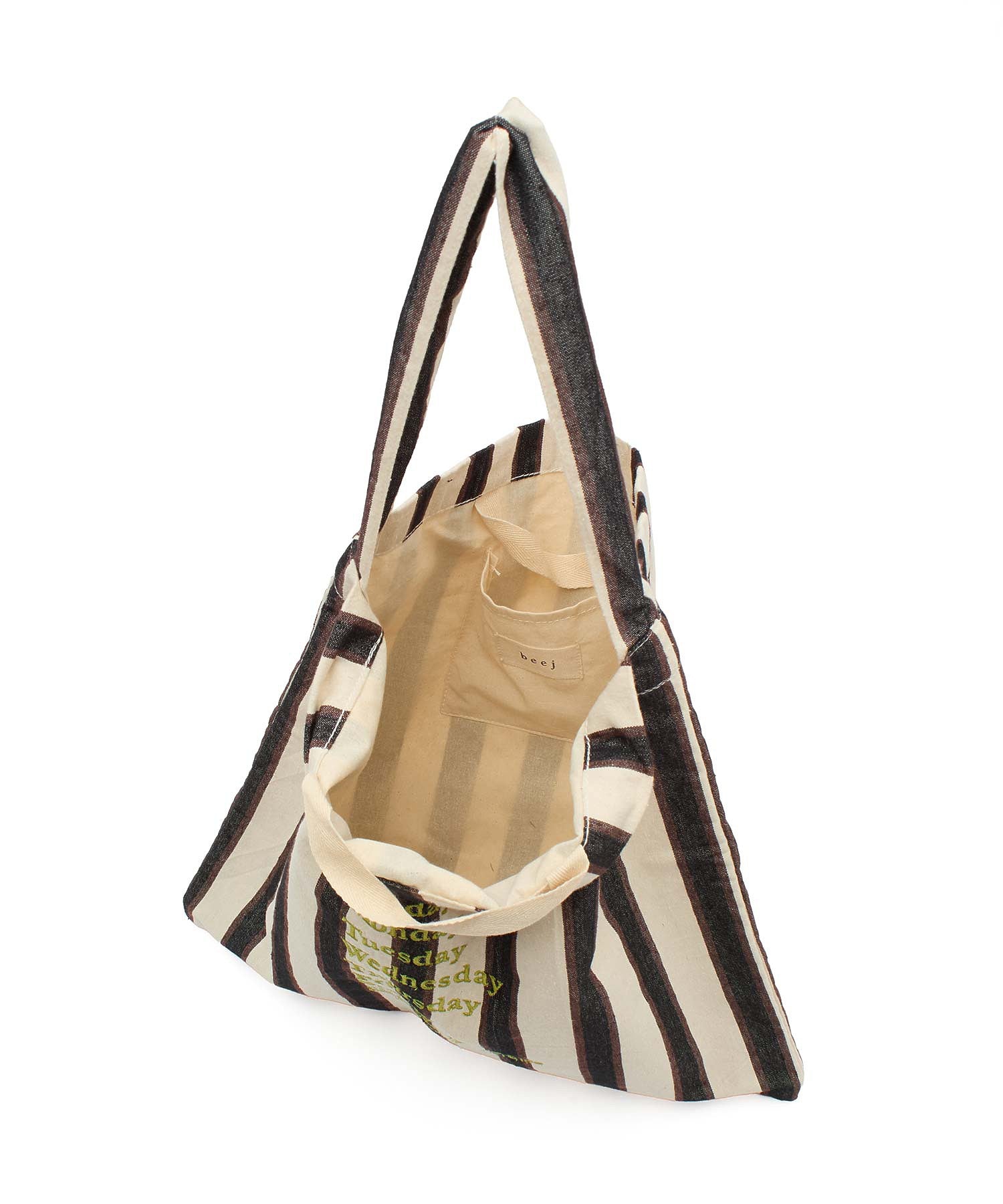 beej/STRIPE FABRIC OSBAG