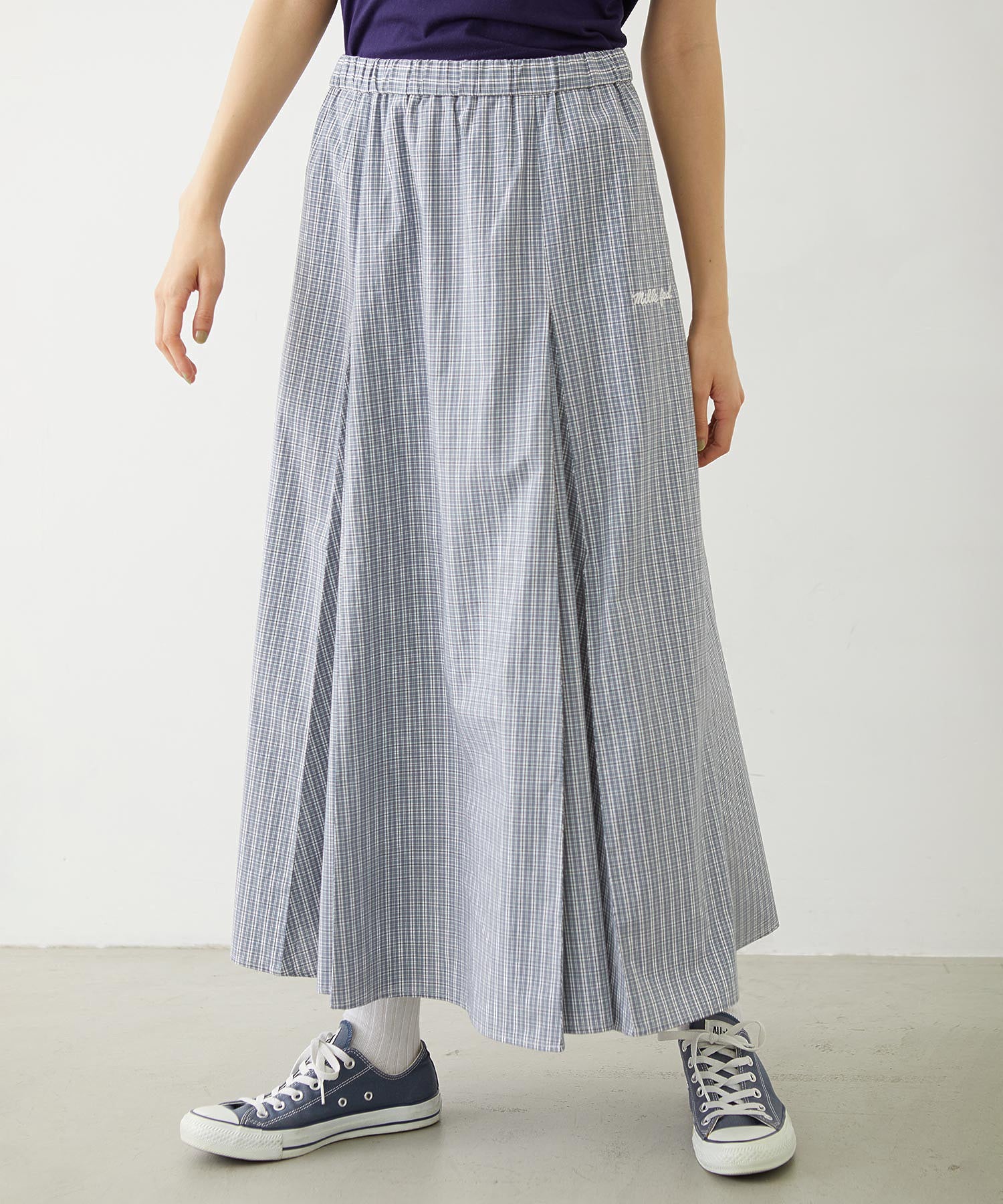 PLAID PATTERN LONG SKIRT