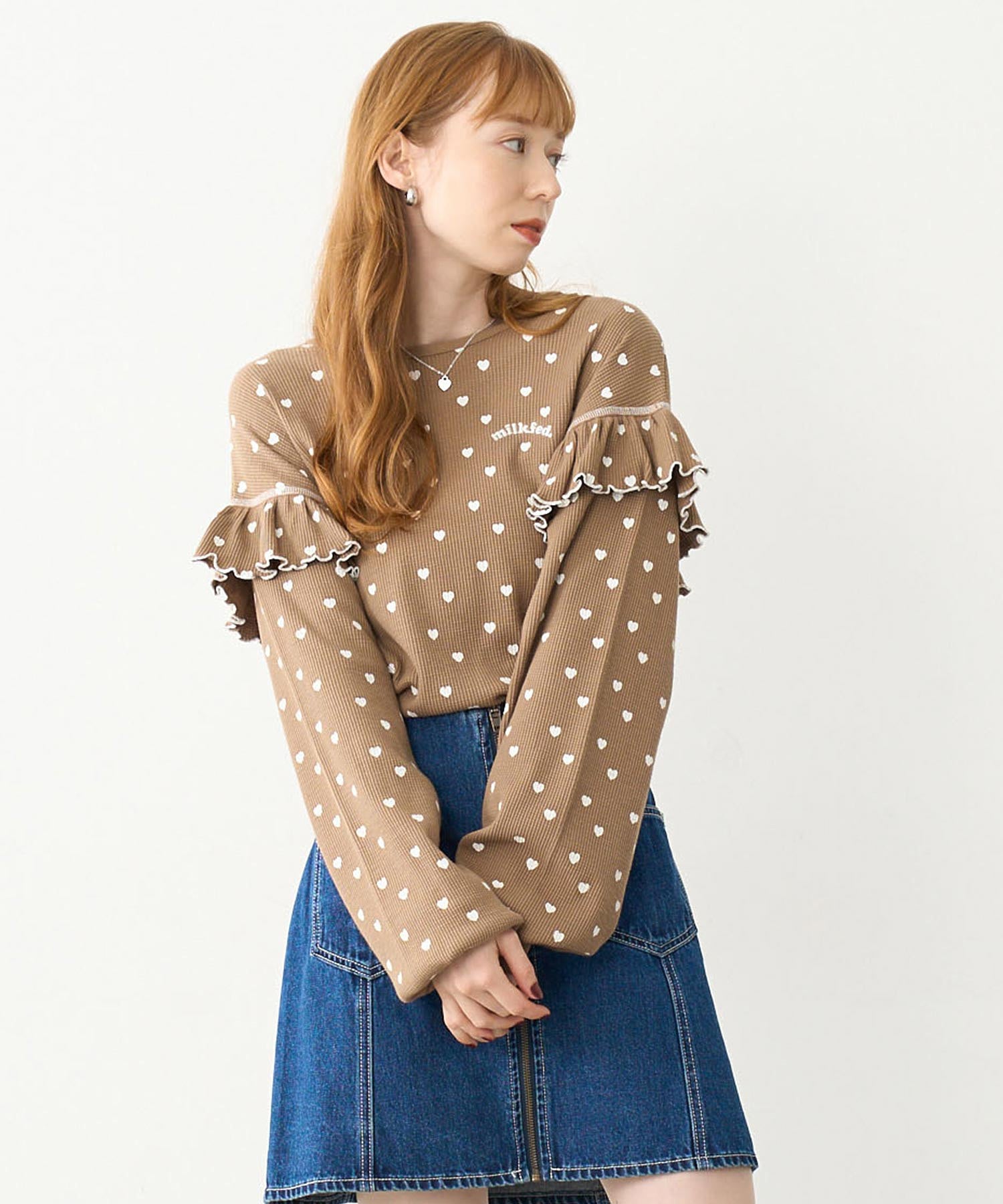 FRILL HEART WAFFLE TOP