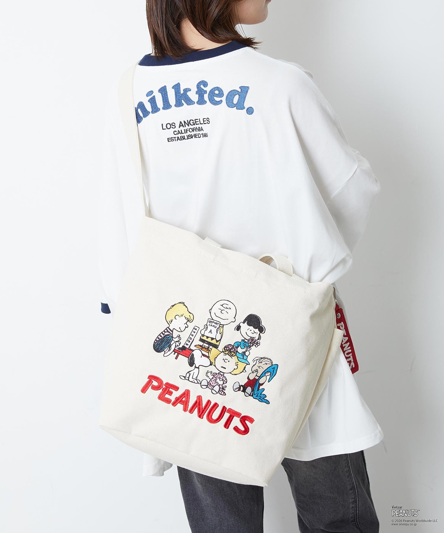 MILKFED. × PEANUTS / PEANUTS GANG BIG CANVAS TOTE
