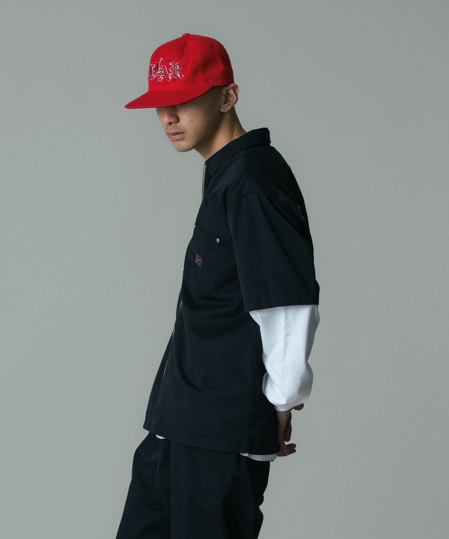 ZIP UP S/S WORK SHIRT