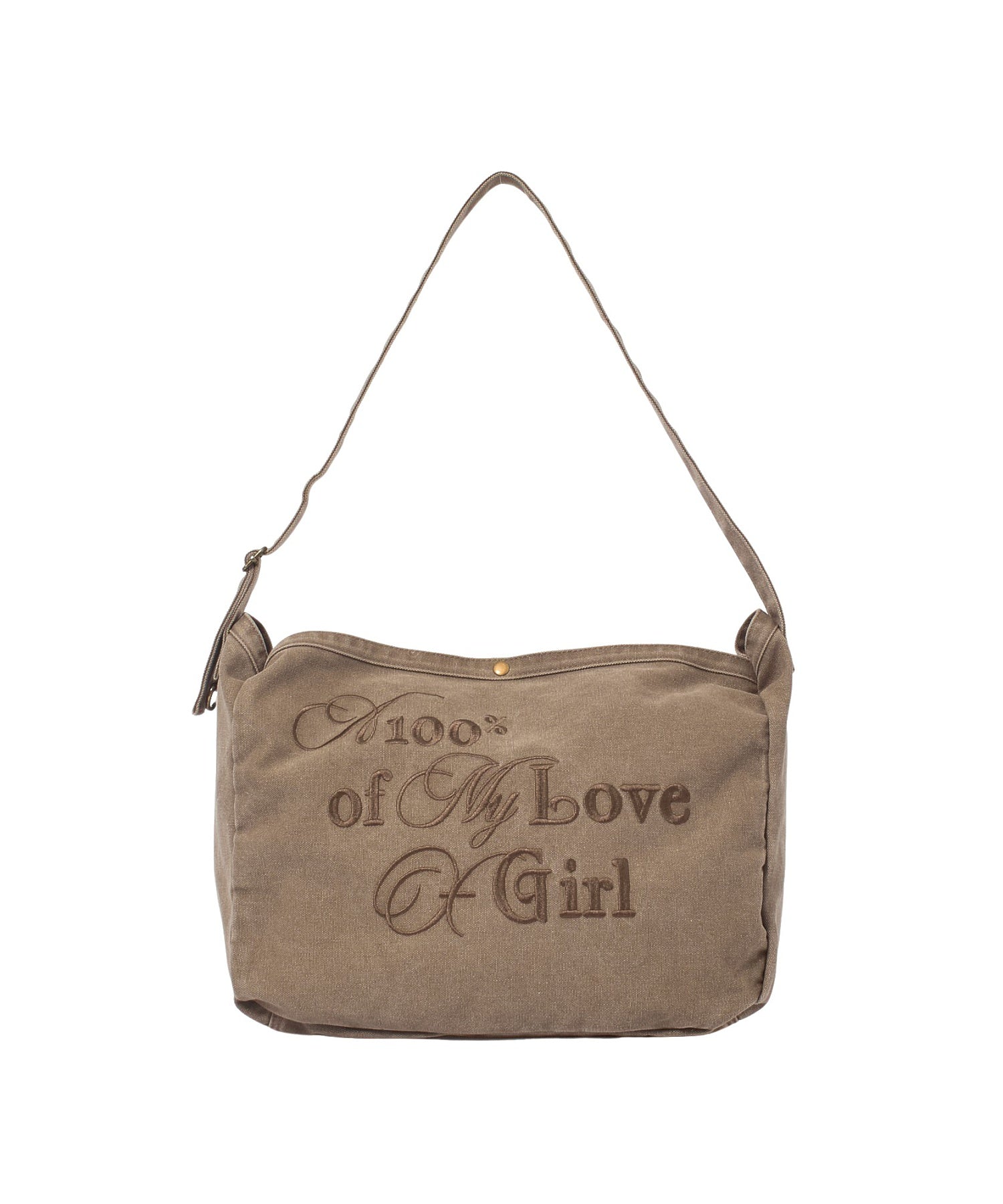 MIX FONT LOGO FADED SHOULDER BAG