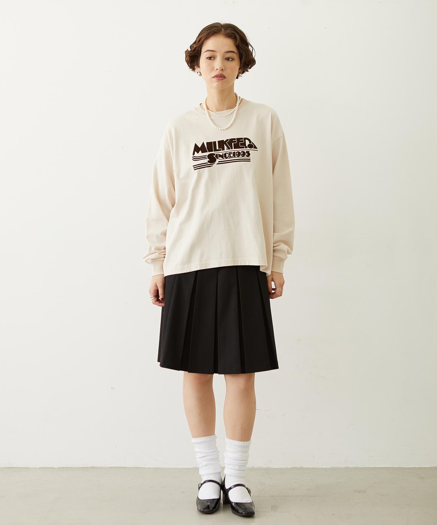 BELTED PLEATED SKIRT