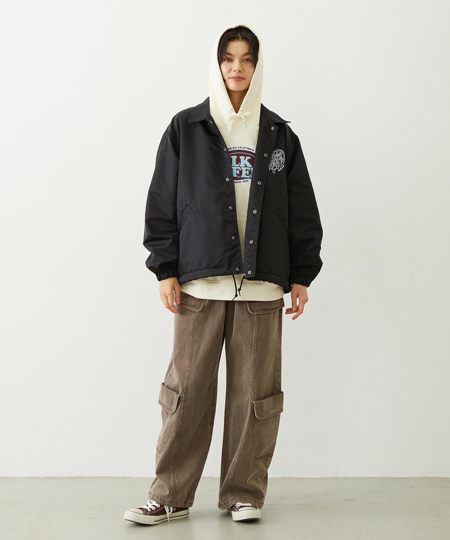 OVAL LOGO WIDE HOODIE SWEAT