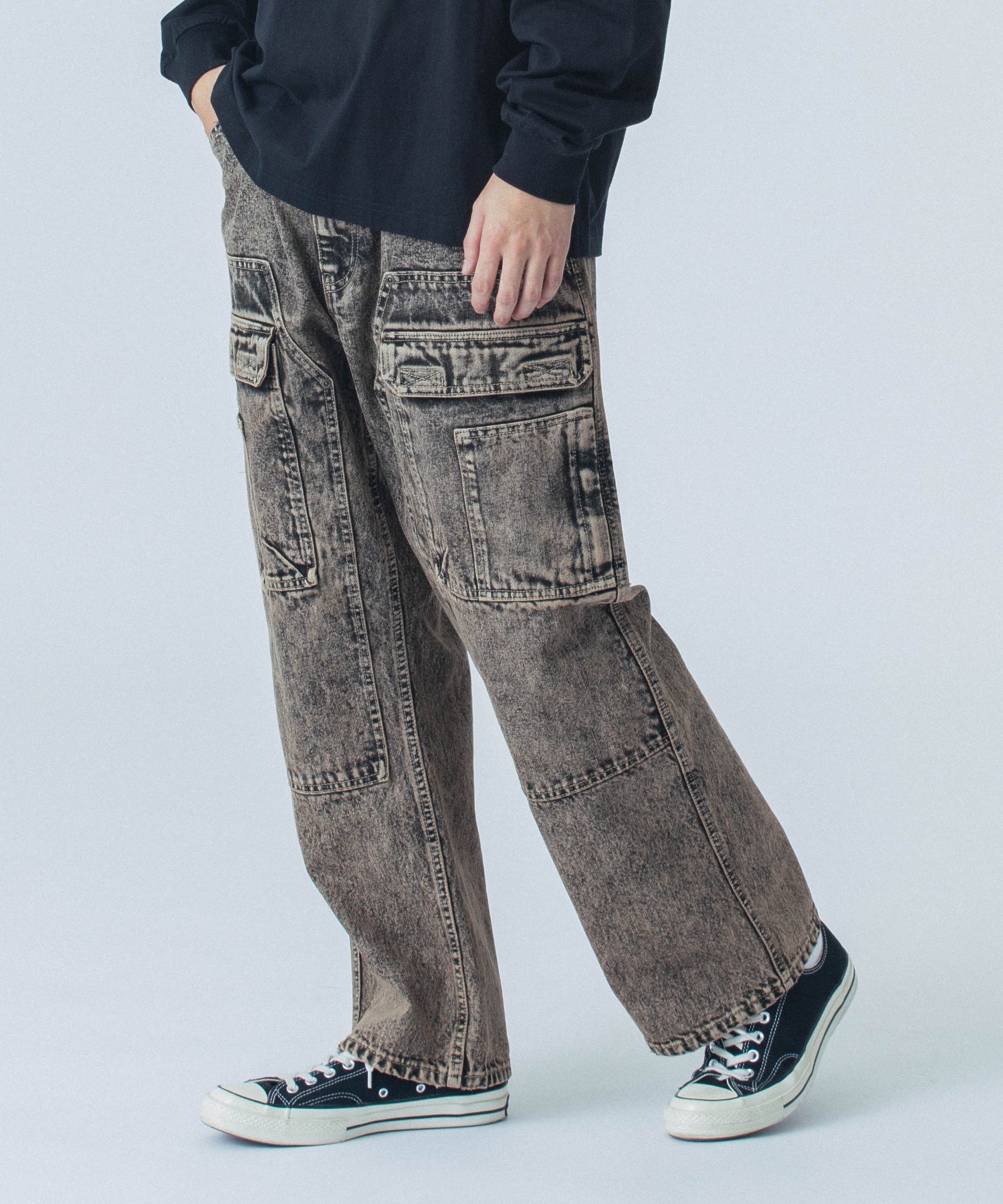 DENIM CARGO PANTS