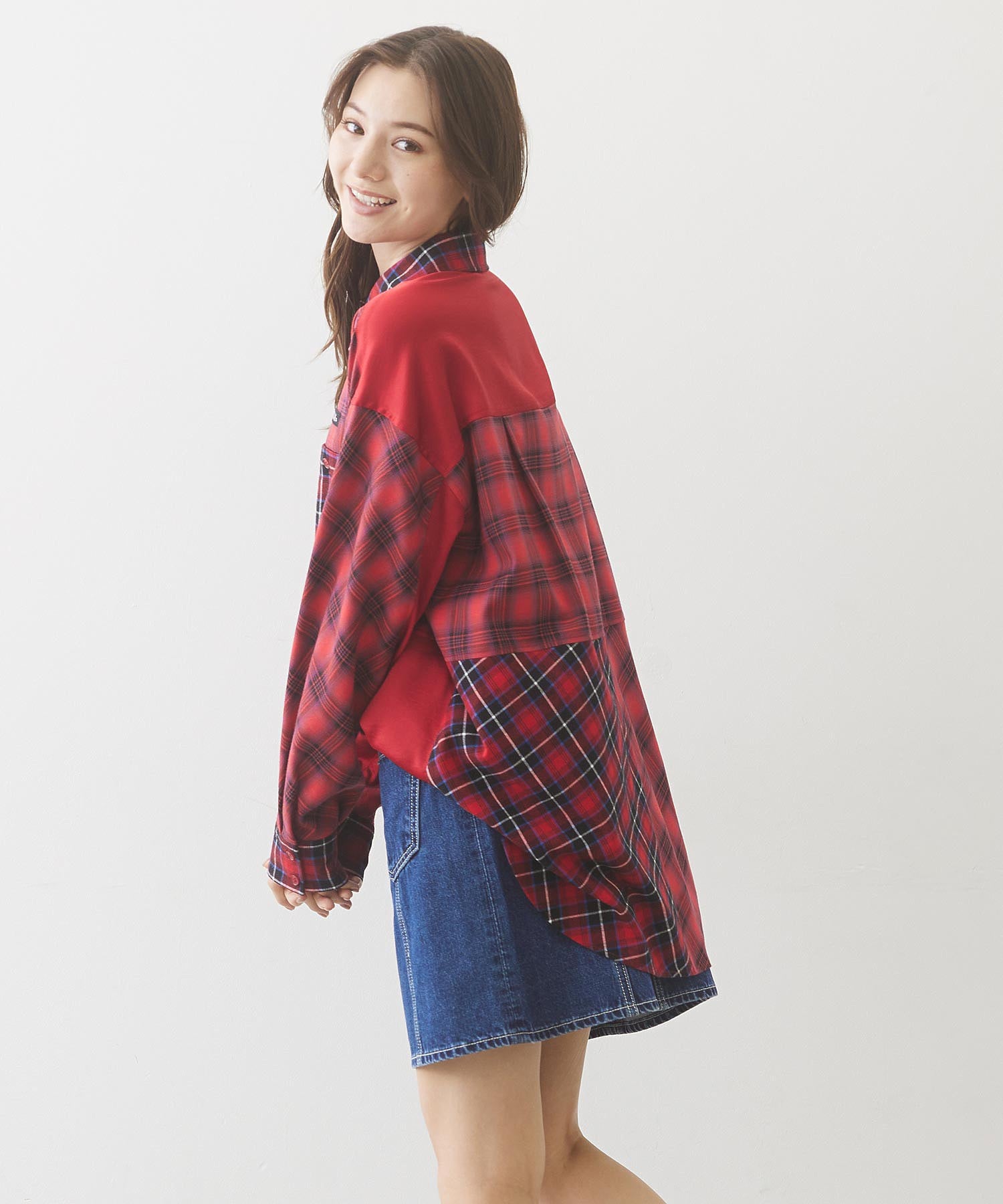 PLAID PATCHWORK SHIRT