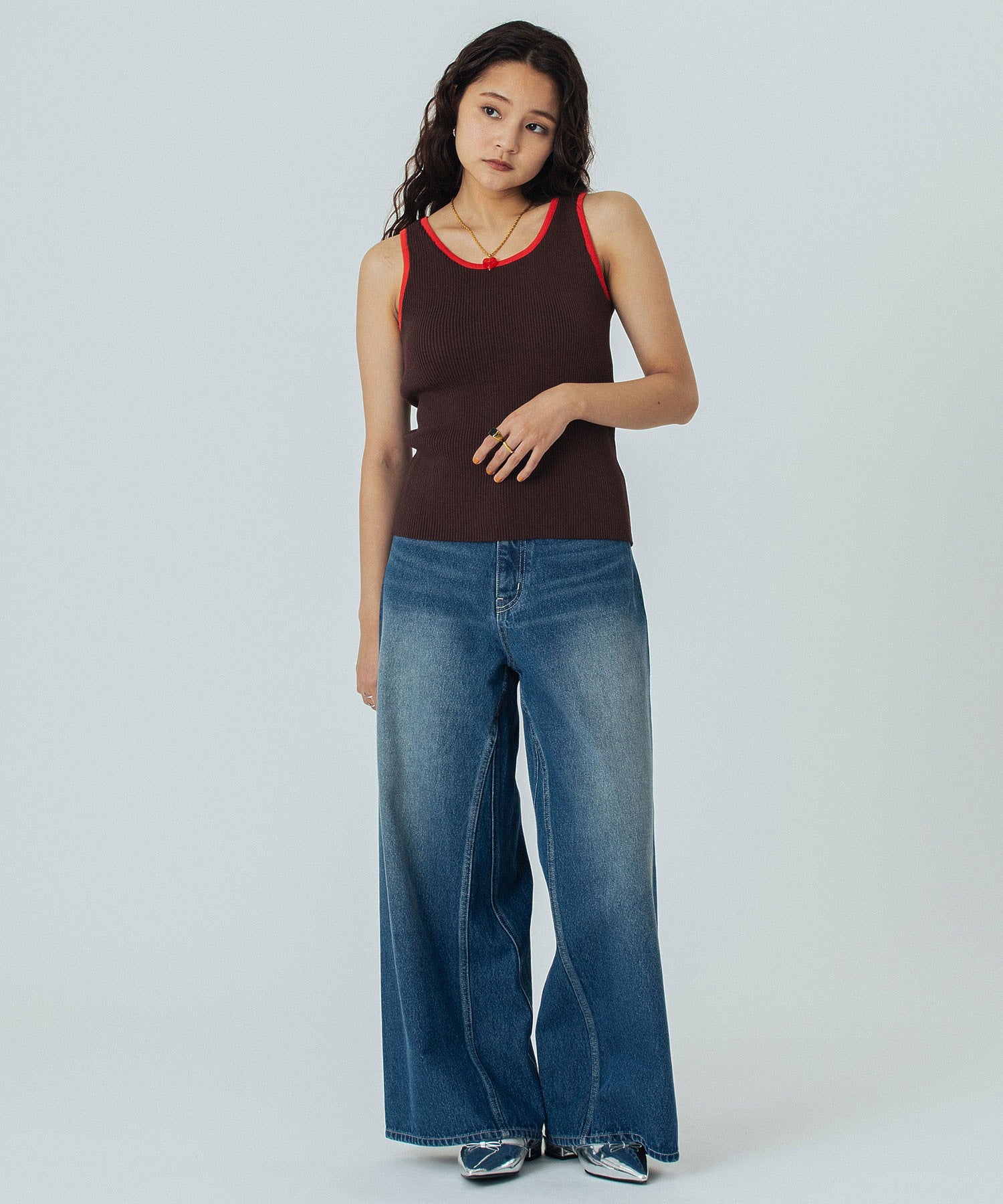 KNITTED RIB TANK TOP