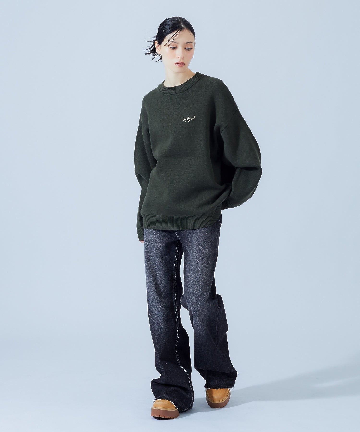 HAND DRAWN LOGO AND FACE KNIT TOP