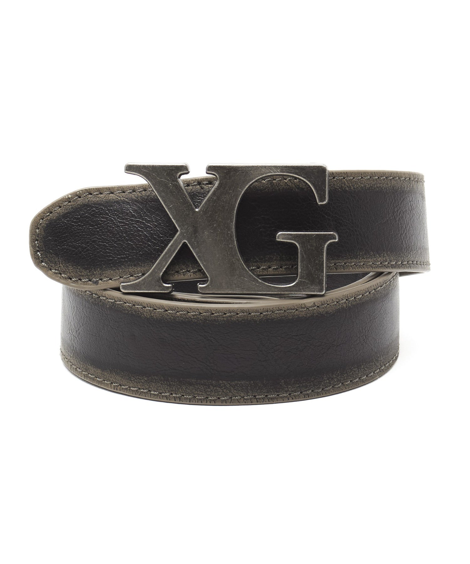 XG EMBLEM CLASP FAUX LEATHER BELT